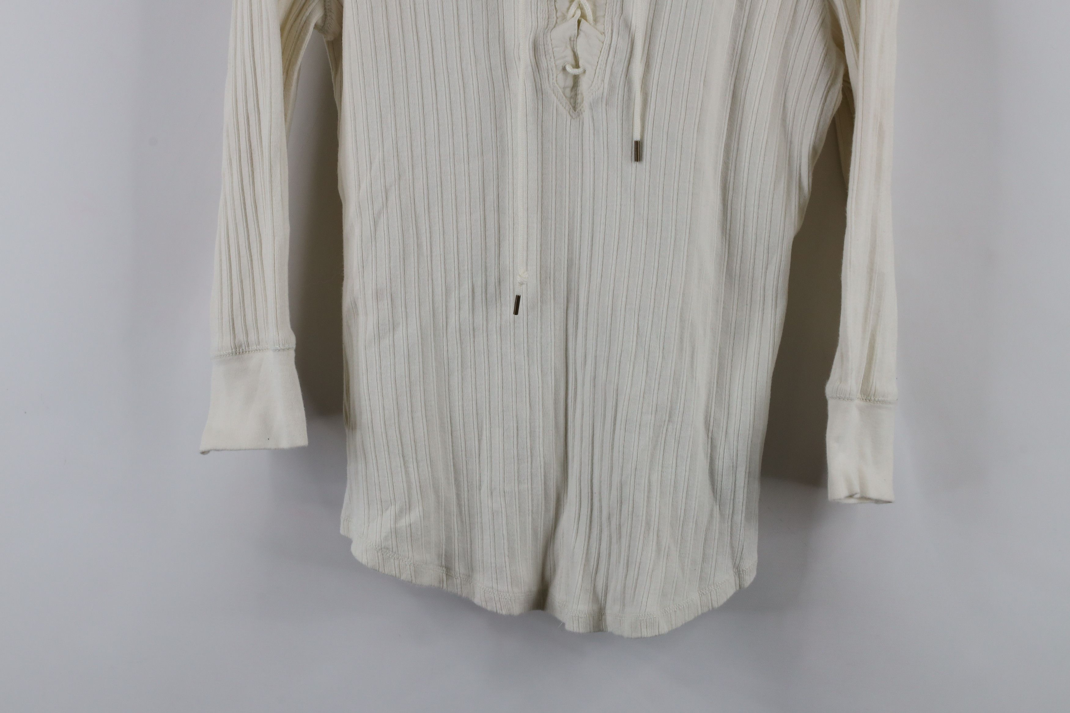 Ralph Lauren × Vintage Vintage 90s Y2K Ralph Lauren Ribbed Knit Fairy T-Shirt Cream Size S / US 4 / IT 40 - 3 Thumbnail
