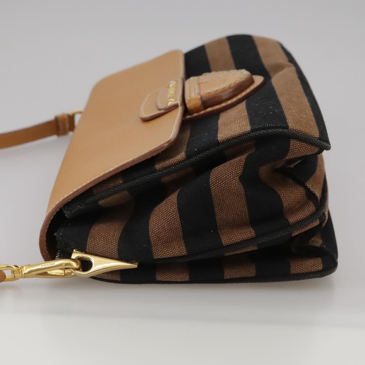 Prada PRADA Shoulder Bag Canvas Brown Gold Size ONE SIZE - 3 Thumbnail