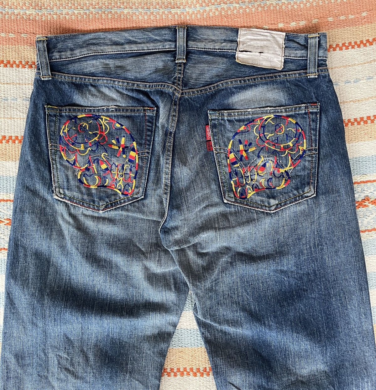 Edwin Vintage 90s🔥EDWIN✖️MURDER Squared🔥EMBROIDERY Distressed Denim Size US 38 / EU 54 - 13 Thumbnail