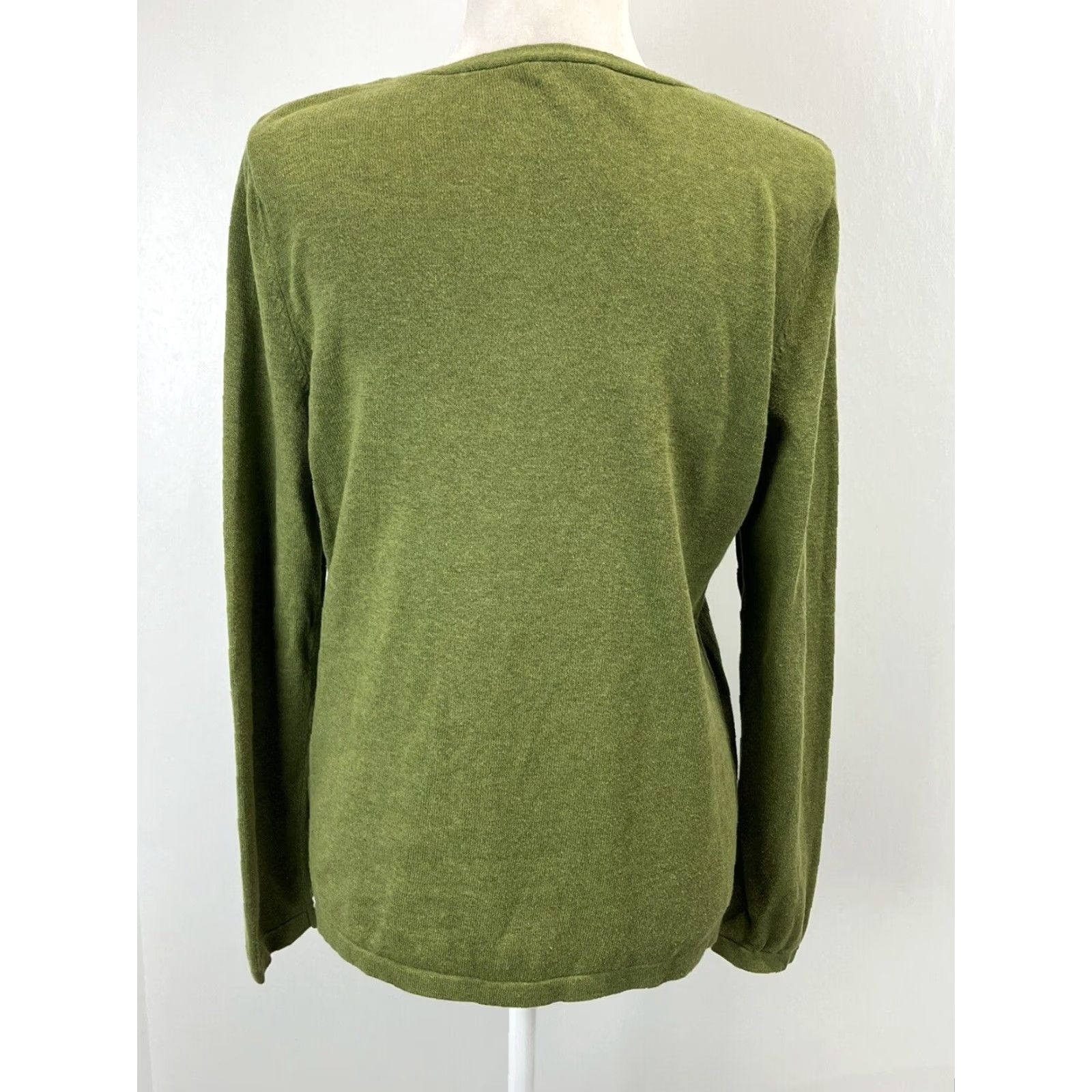 Talbots Talbots V-Neck Pullover Sweater Medium Green Womens Long Sleeve Knit Size M / US 6-8 / IT 42-44 - 3 Thumbnail