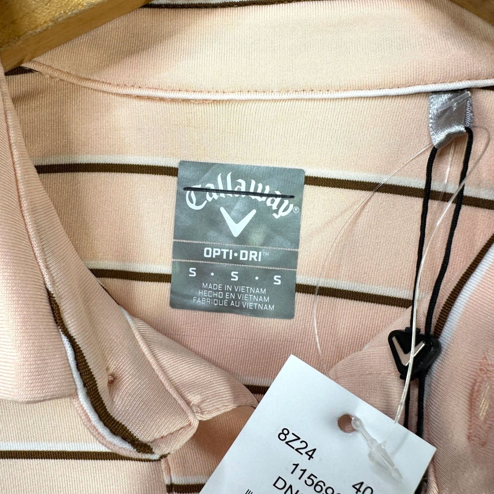 Callaway Callaway Polo Golf Shirt Striped Opti Dri Short Sleeve Mens Small Pink Brown Rugby NEW Size US S / EU 44-46 / 1 - 6 Thumbnail