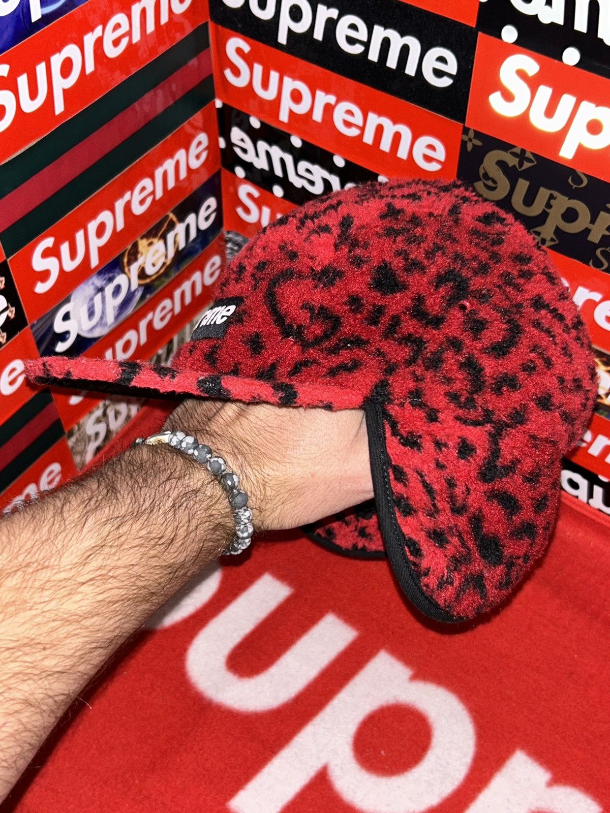 Supreme Supreme Leopard Polar Fleece Earflap Camp Cap FW17 NEW Size ONE SIZE - 6 Thumbnail