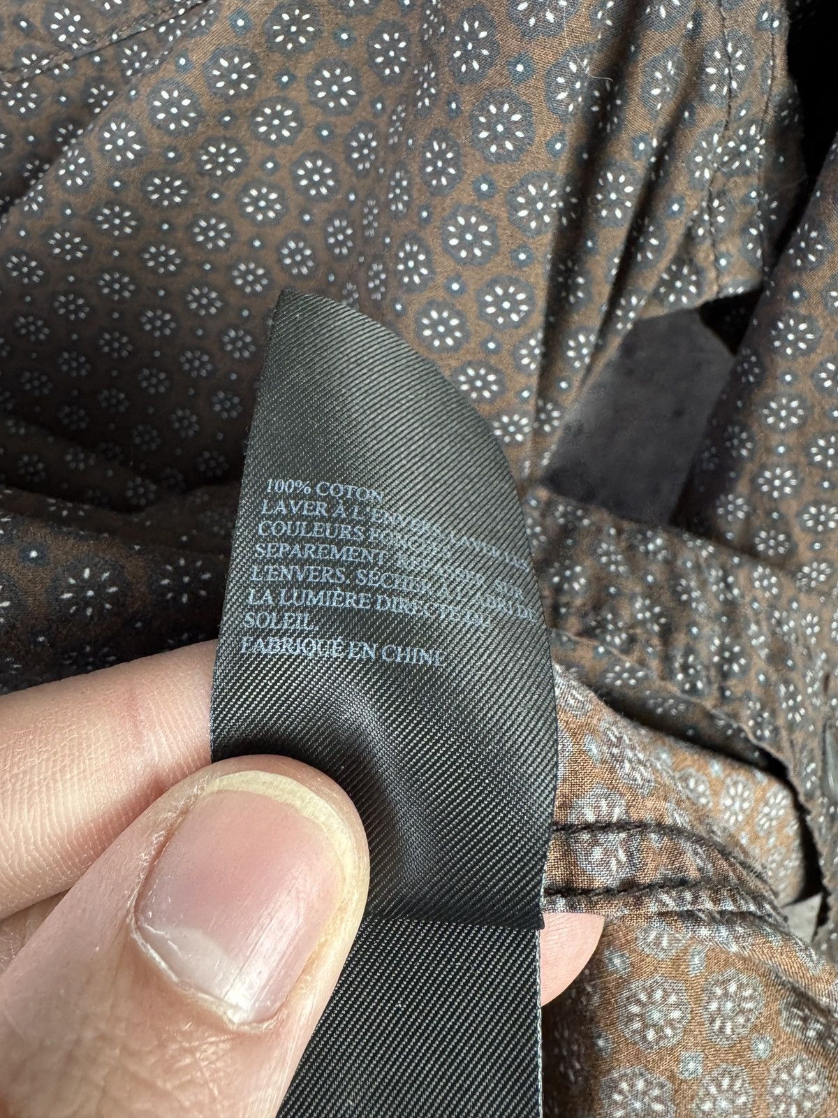 Allsaints AllSaints Vineland Shirt Brown Geometric Button Up Men Size US M / EU 48-50 / 2 - 9 Thumbnail