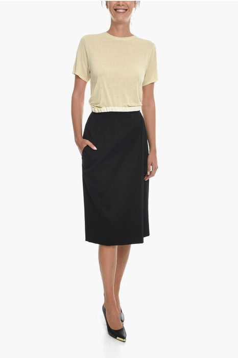 image of Maison Margiela O1W1Db10324 Midi Skirt In Black, Women's