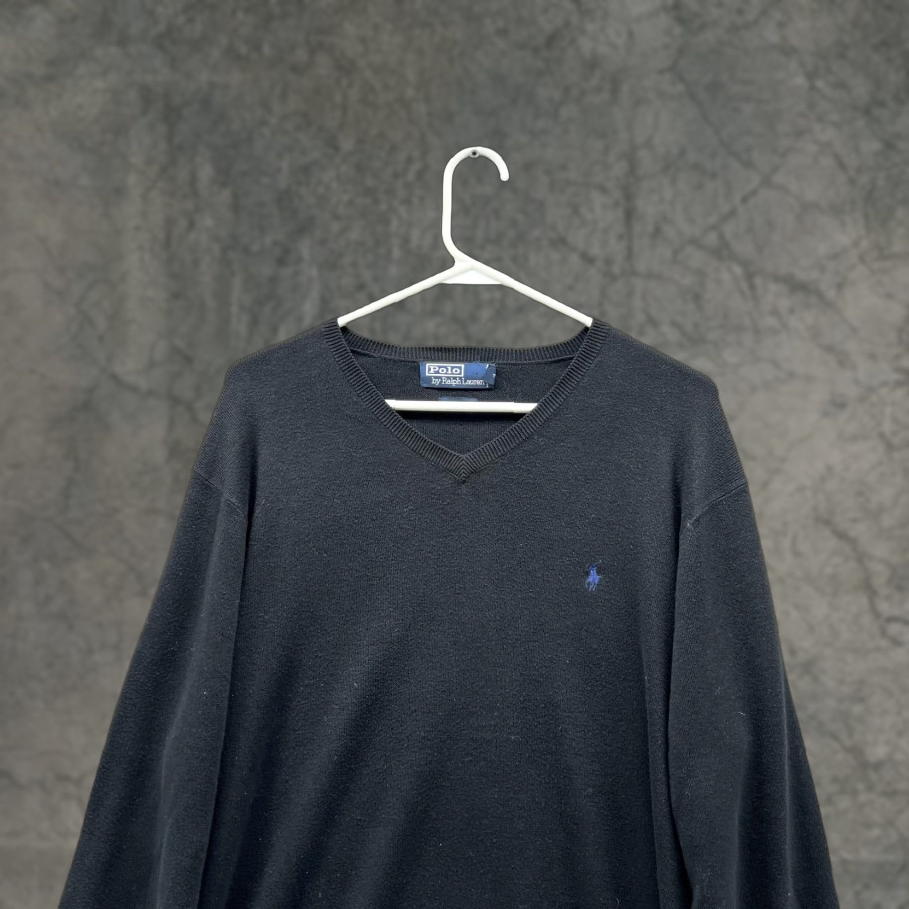Polo Ralph Lauren Ralph Lauren Sweater Men Large Black Pullover V Neck Pima Cotton Polo Pony Sweatshirt Size US L / EU 52-54 / 3 - 1 Thumbnail