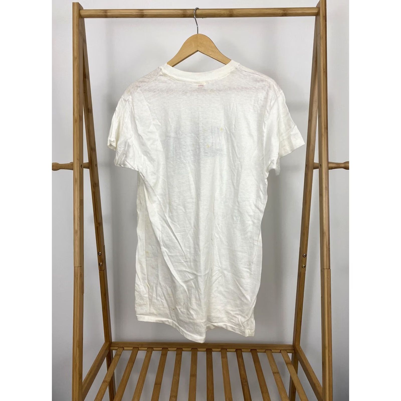 Hanes VINTAGE Hanes T-Shirt Size L 80s Crown Drugs Pharmacy Store Thin Single Stitch White Mens Size US L / EU 52-54 / 3 - 5 Thumbnail