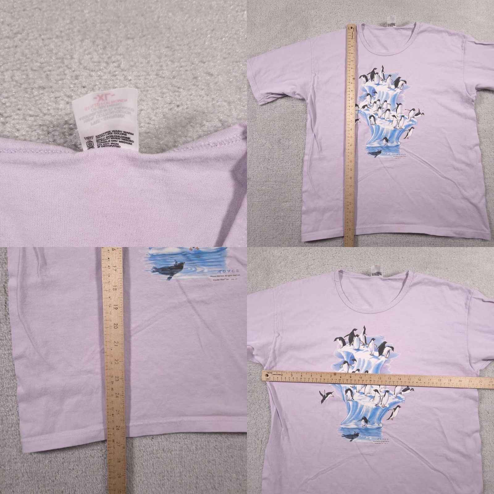 Anvil VINTAGE Anvil Shirt Womens XL Penguin Graphic Nature Art Royce McClure Animal Print Tee Size XL / US 12-14 / IT 48-50 - 8 Thumbnail