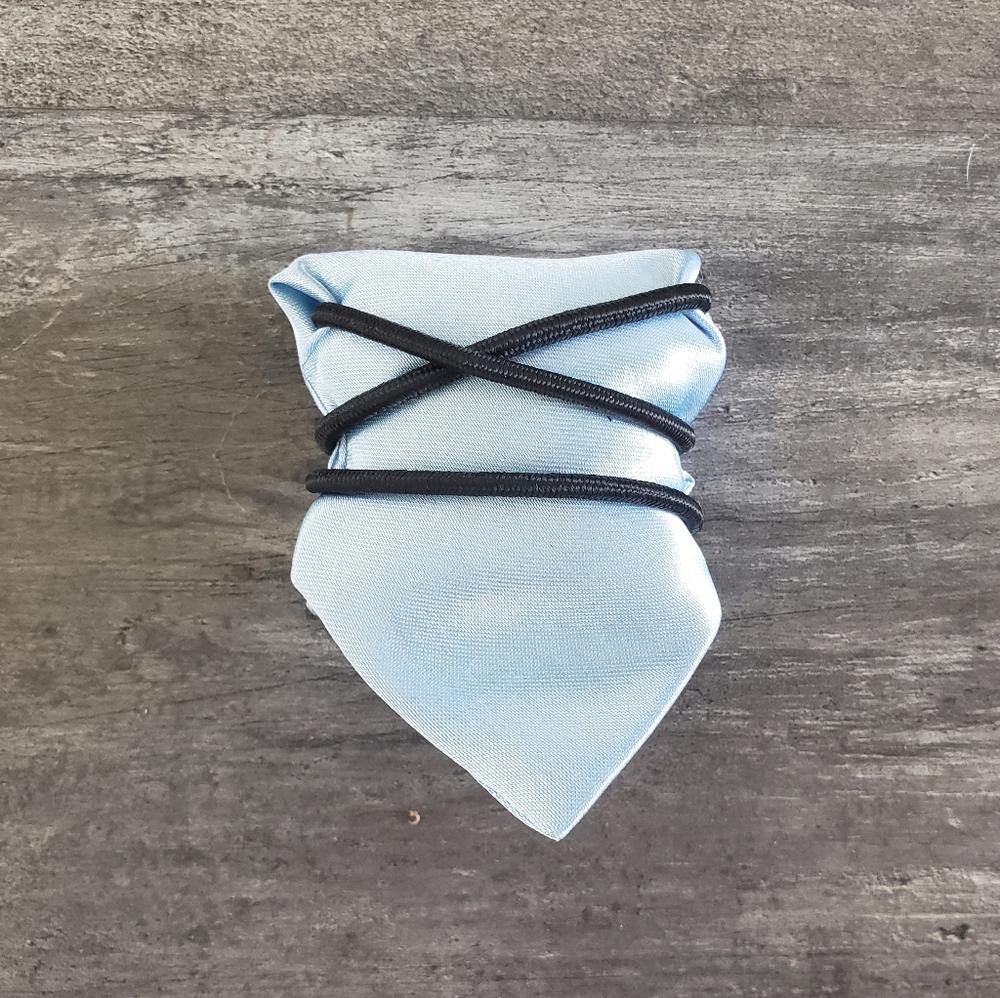 Designer Light Blue Satin Little Boy Tie Size ONE SIZE - 3 Thumbnail
