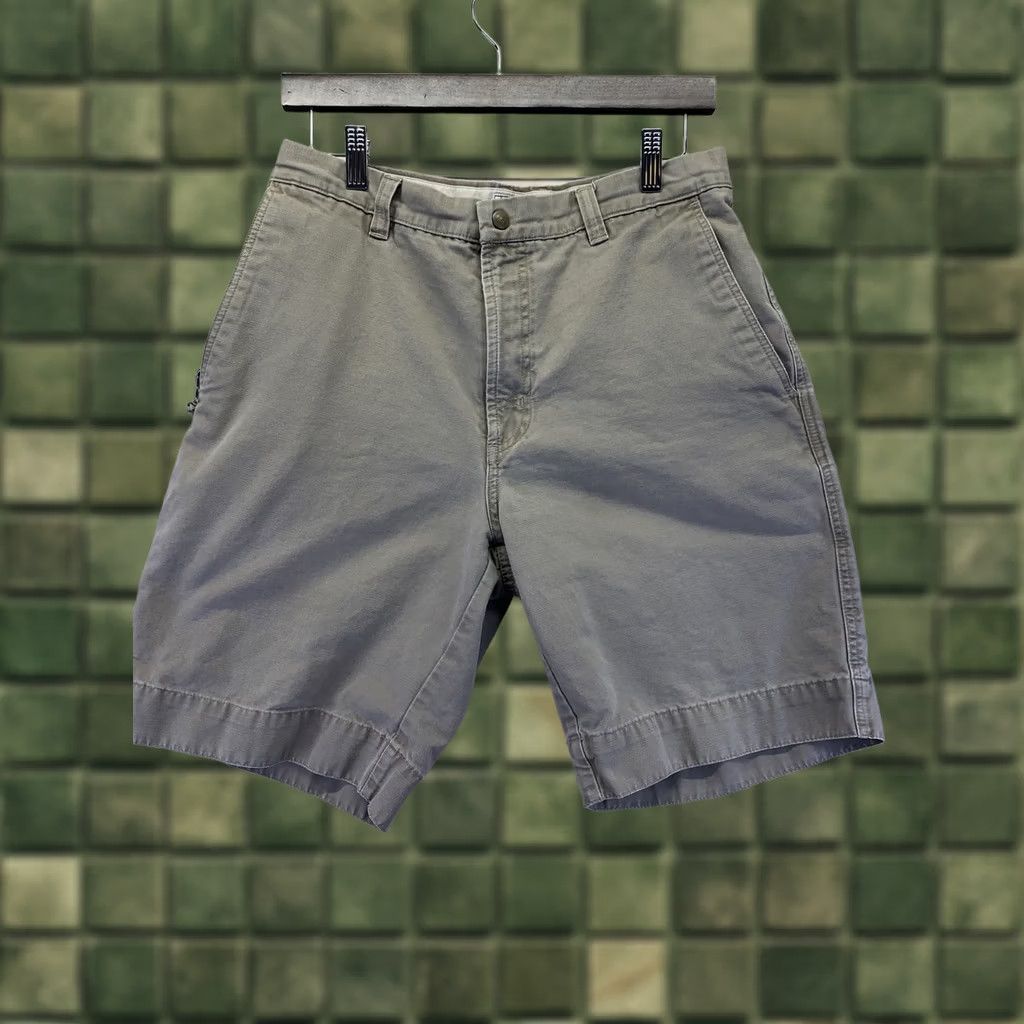 Vintage Columbia Cargo Shorts Mens SZ 32 Gray Green Weathered Cotton Flat Front Pocket 10in Inseam Casual Vintage: No Size US 32 / EU 48 - 1 Thumbnail