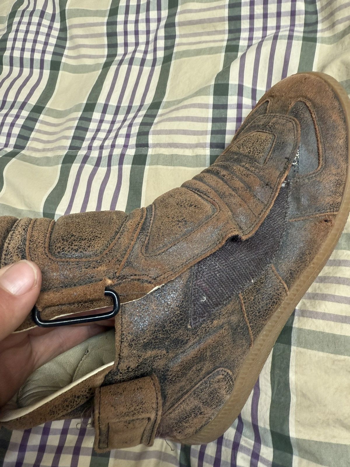 Maison Margiela Mason margiela brown leather, high top sneakers Size US 7.5 / EU 40-41 - 6 Thumbnail