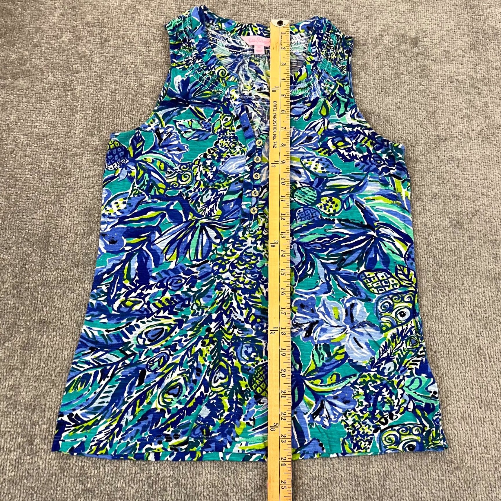 Lilly Pulitzer Lilly Pulitzer Essie Top Womens XS Sleeveless Button V-Neck Multicolor Floral Size XS / US 0-2 / IT 36-38 - 4 Thumbnail
