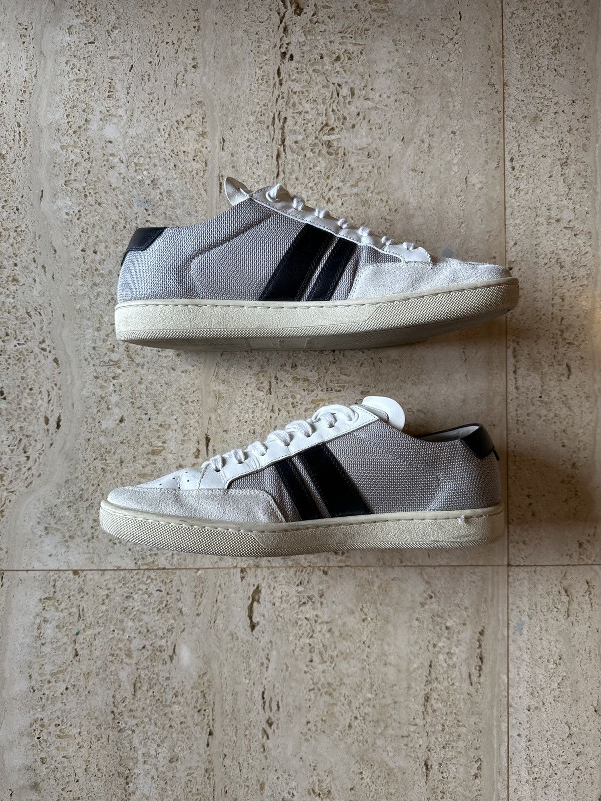 Saint Laurent Paris Saint Laurent SL/04 Low Cut Leather and Mesh Sneaker Size US 7.5 / EU 40-41 - 3 Thumbnail