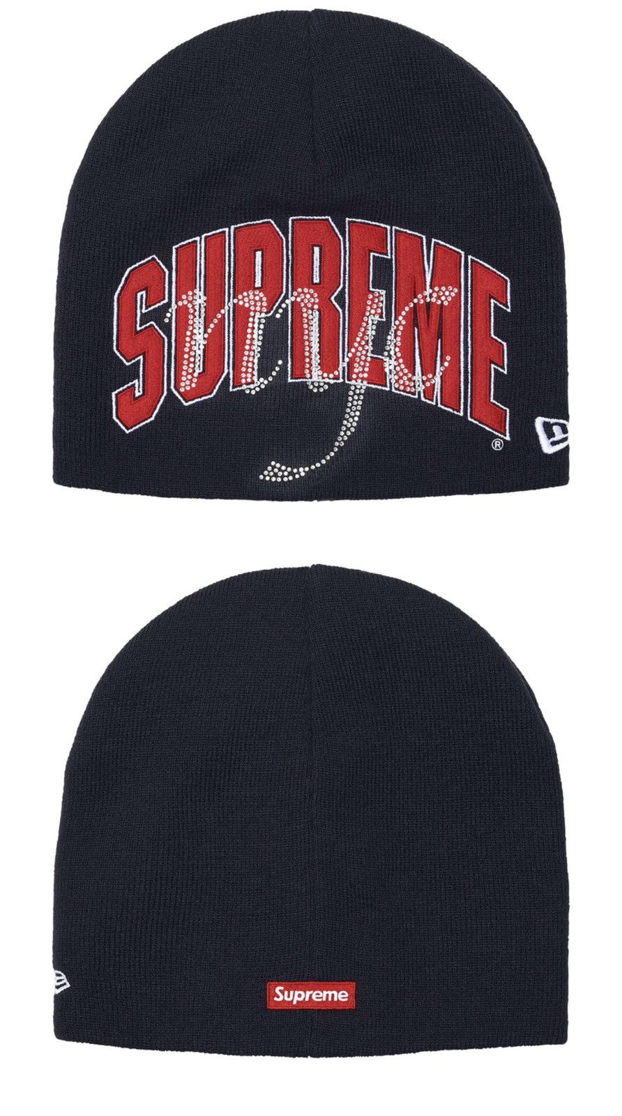 Supreme Supreme New Era® Rhinestone Beanie Black available to ship