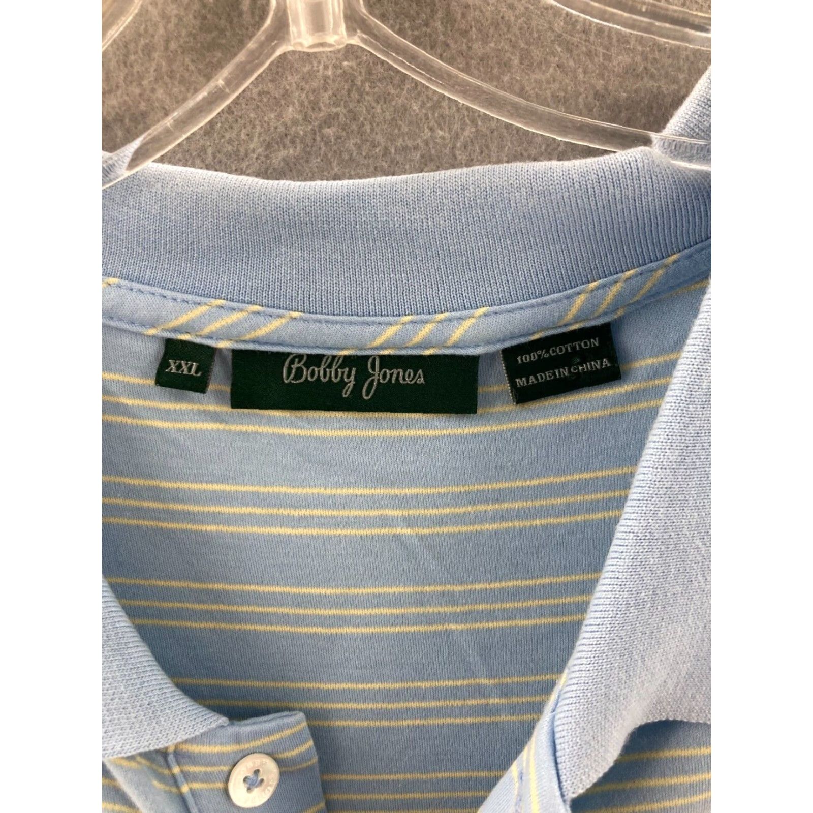 Vintage Bobby Jones Polo Shirt Mens 2XL Blue Stripe Polo Shirt Sold by Bobby Jones Golf Sport Golf Shirt Blue Stripe 100% Cotton Size US XXL / EU 58 / 5 - 5 Thumbnail
