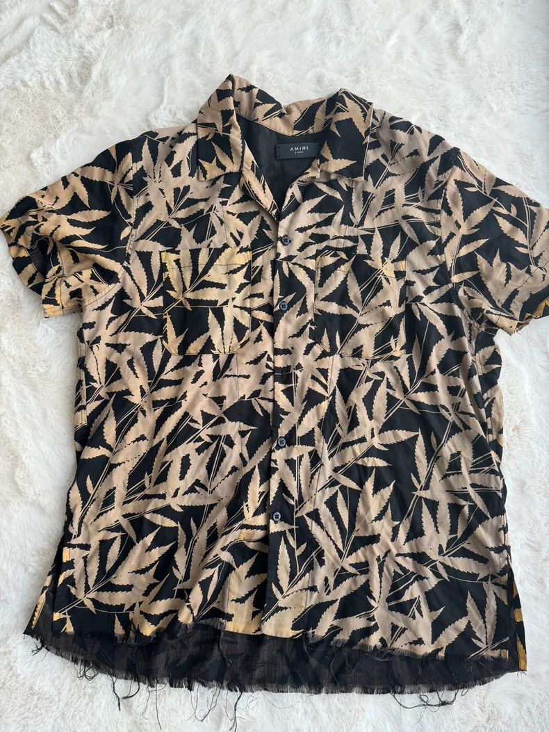 Amiri Amiri Black yellow leaf shirt 2501-Nextarrow Size US XL / EU 56 / 4 - 1 Thumbnail