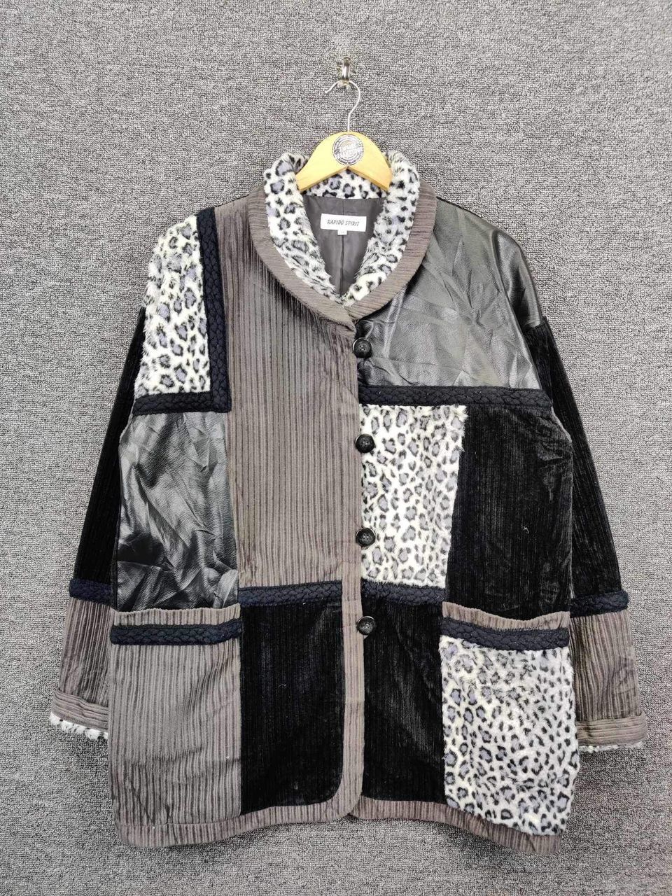 Japanese Brand Rapido Spirit Patchwork Corduroy Suede Leather Jacket Size US L / EU 52-54 / 3 - 1 Thumbnail