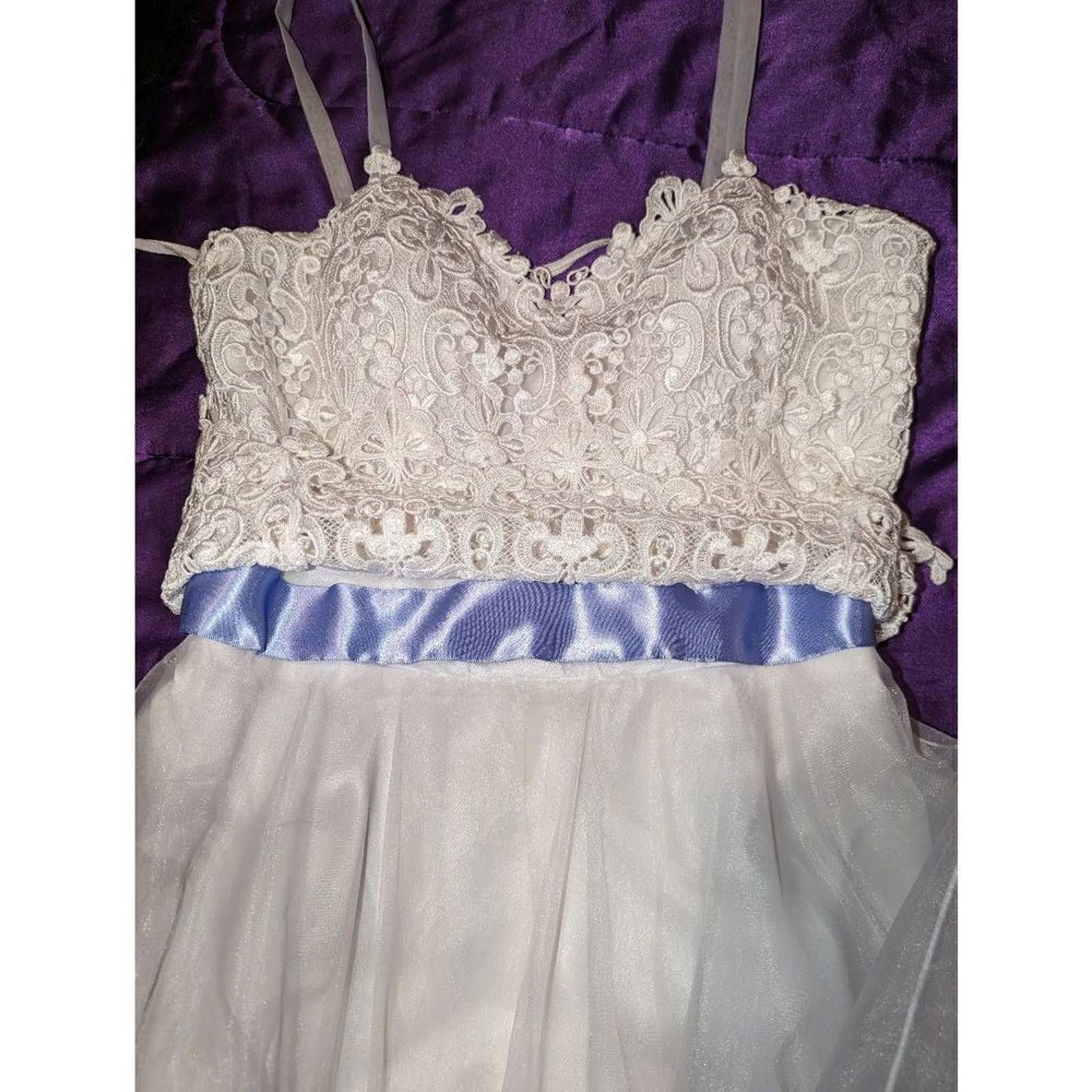 Designer Vintage 90s Alyce Designs White Lace Coquette Dress Size S / US 4 / IT 40 - 5 Thumbnail