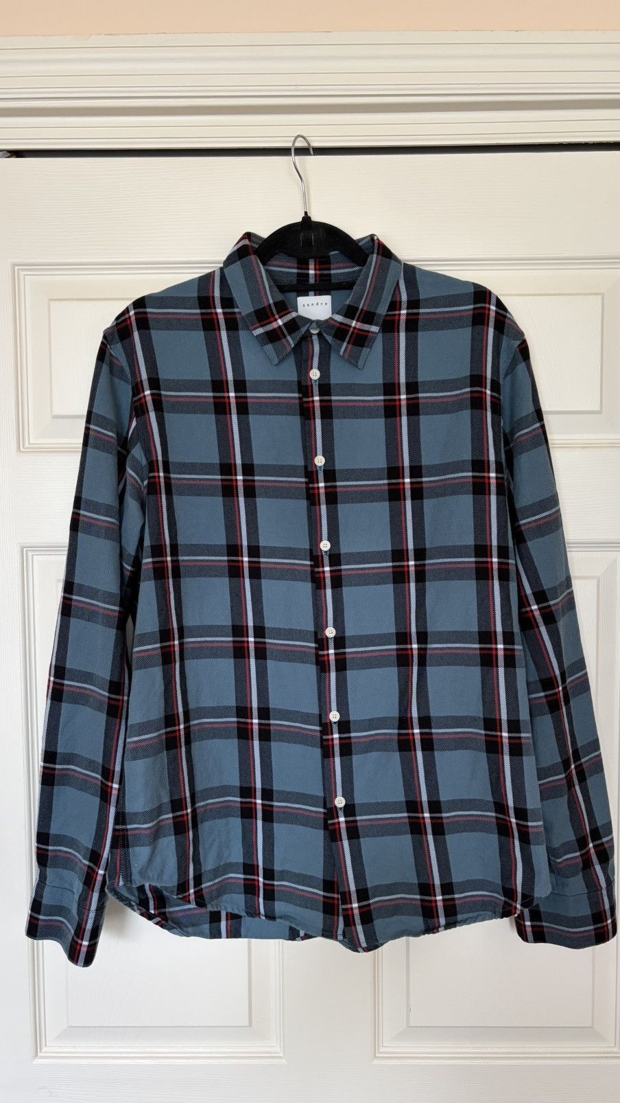 Sandro Sandro Blue Plaid Button Up Shirt Size US XL / EU 56 / 4 - 4 Thumbnail