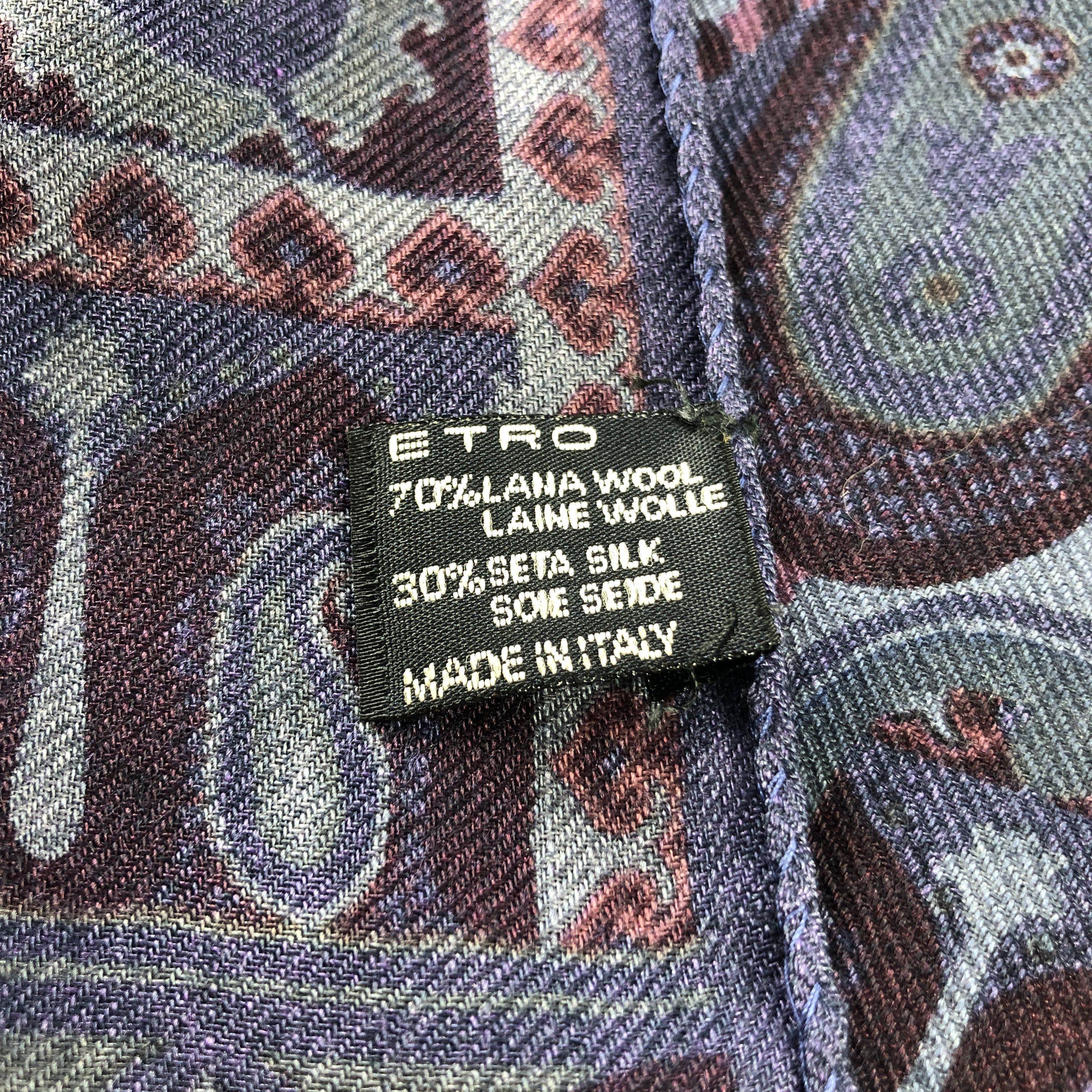 Etro Etro Paisley Silk/Wool Stole Scarf Muffler Neckwear V2949 Size ONE SIZE - 5 Thumbnail