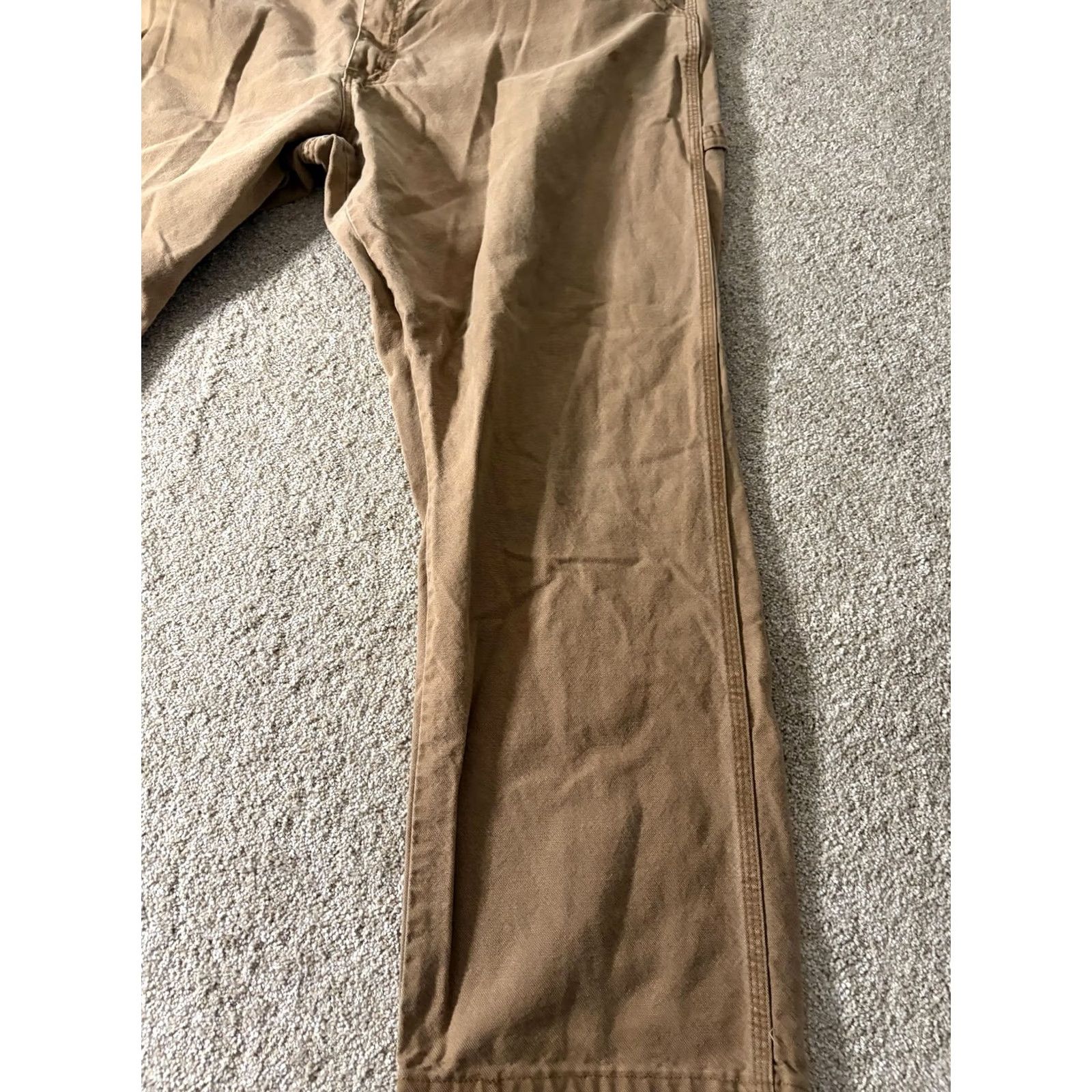 Vintage Mens Canvas Carpenter Pants 42x32 Brown Relaxed Fit Workwear Utility Casual Pants Mens Brown Canvas Carpenter Work Pants 42 32 Mens Size US 42 / EU 58 - 3 Thumbnail