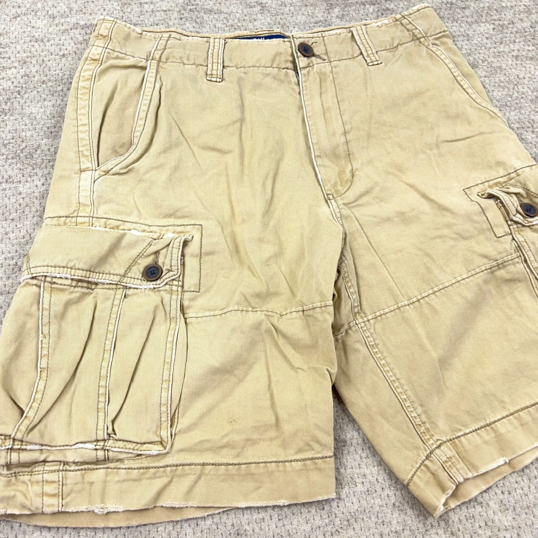 American Eagle Outfitters VINTAGE American Eagle Cargo Shorts Men 34 Brown Tan Canvas Casual 90s Hipster Baggy Cargo Pockets Mens Size US 34 / EU 50 - 6 Thumbnail