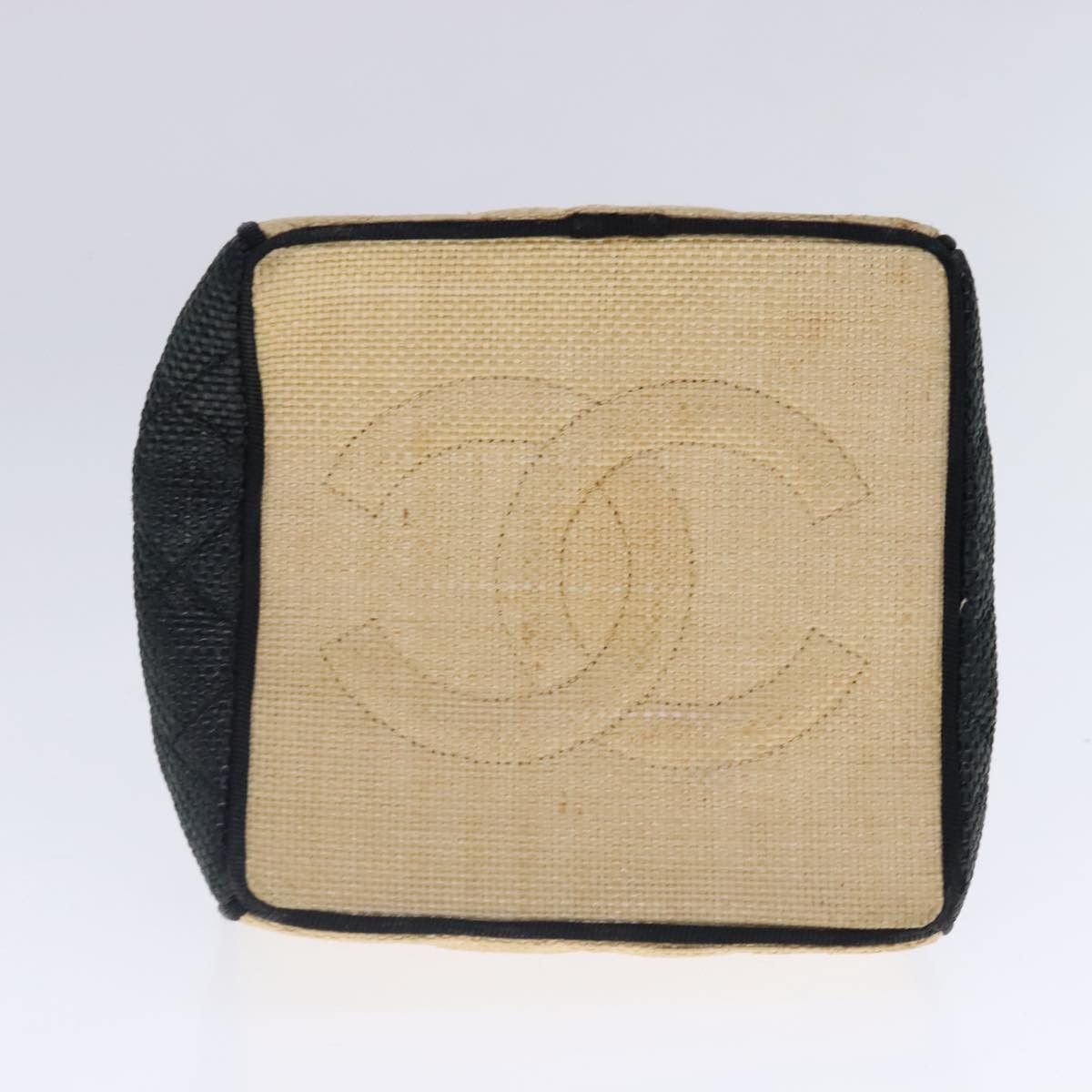 Chanel CHANEL Hand Bag Straw Beige Black CC Size ONE SIZE - 5 Thumbnail