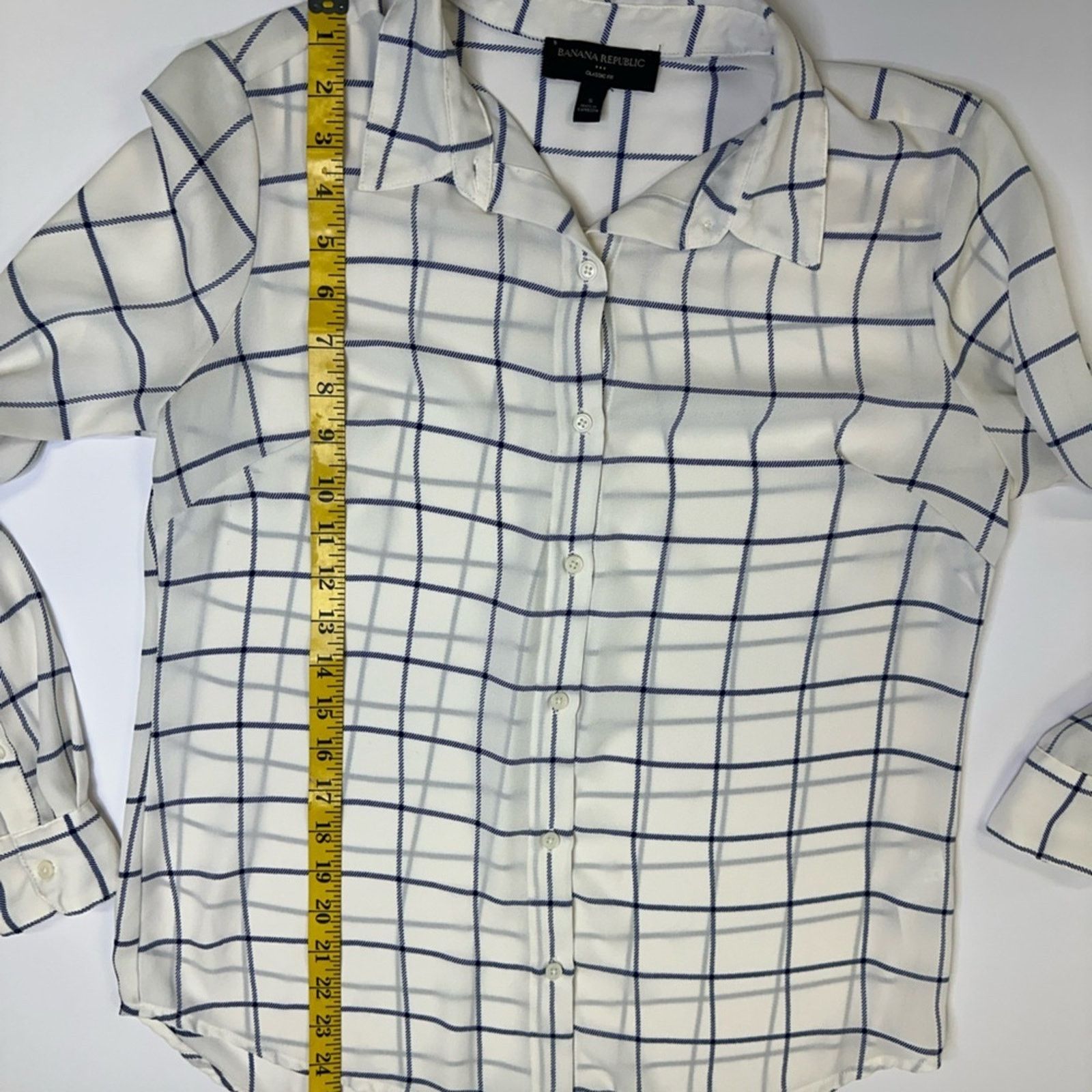 Banana Republic Banana Republic Sheer Plaid Button-Down Blouse Size S Size S / US 4 / IT 40 - 5 Thumbnail