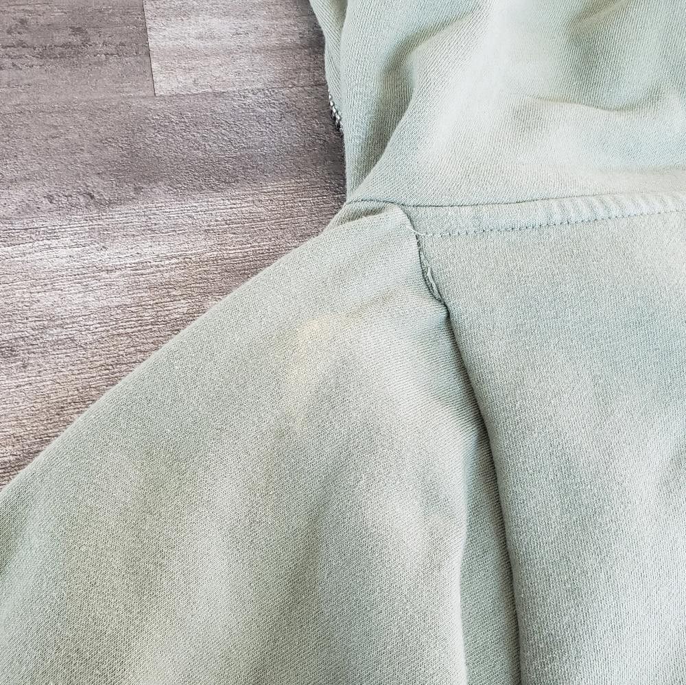 Forever 21 Olive Muted F21 Longline Hoodie Zip Up Size L / US 10 / IT 46 - 3 Thumbnail