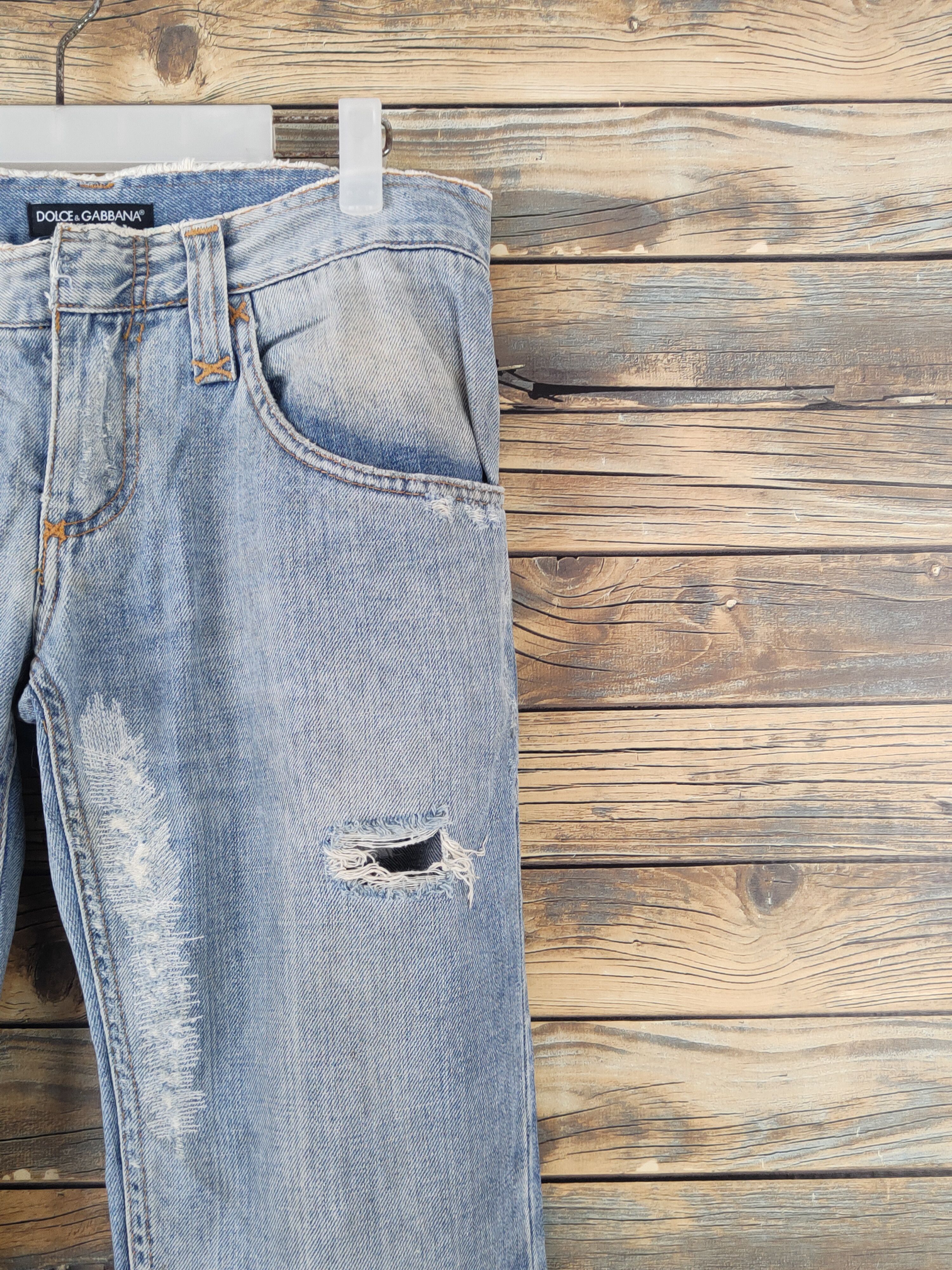 Dolce & Gabbana DL Dolce & Gabbana D&G Blue Distressed Ripped Jeans #W1867 Size 30" / US 8 / IT 44 - 6 Thumbnail