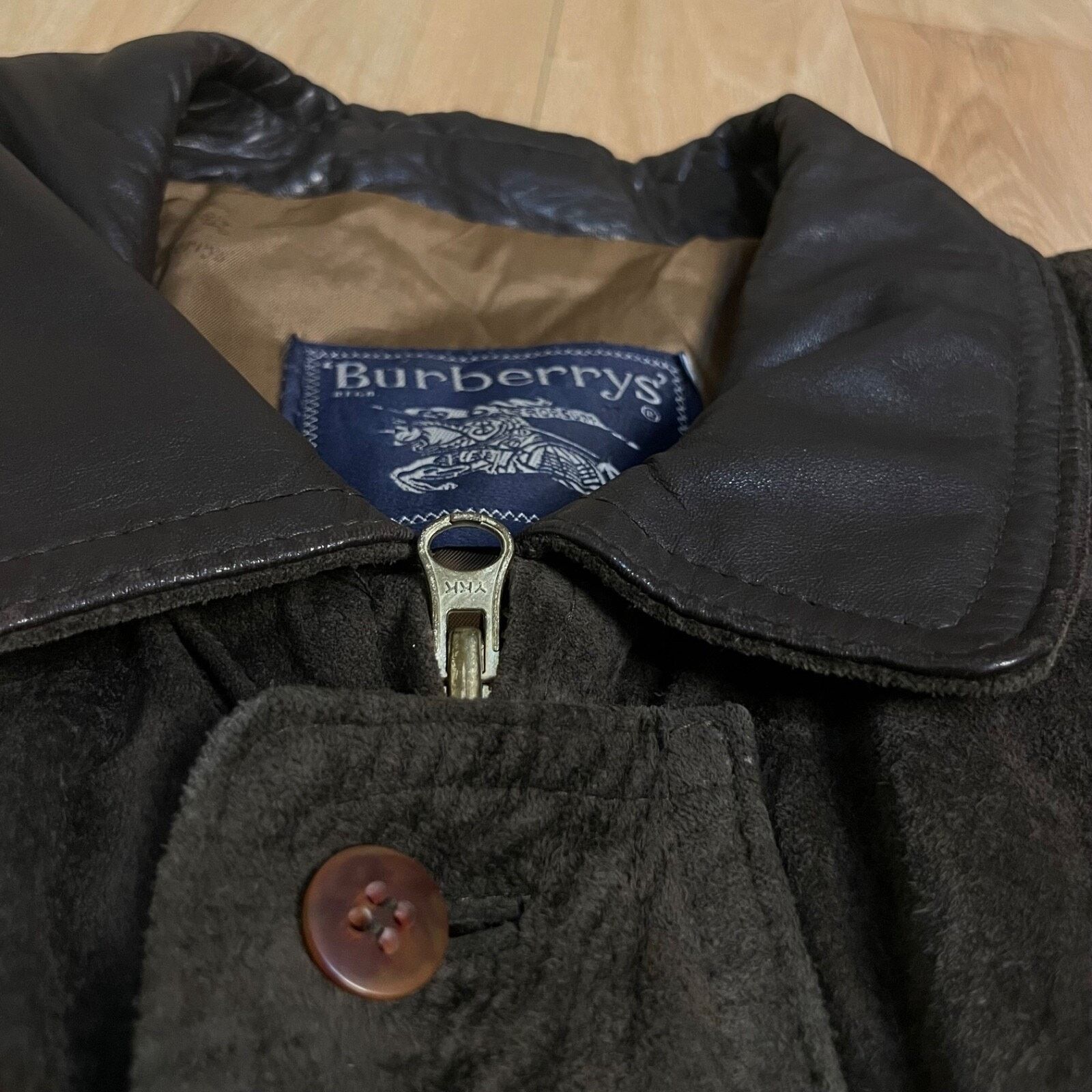 Burberry Vintage BURBERRY's Bomber Jacket SUEDE LEATHER green olive Size US L / EU 52-54 / 3 - 9 Thumbnail
