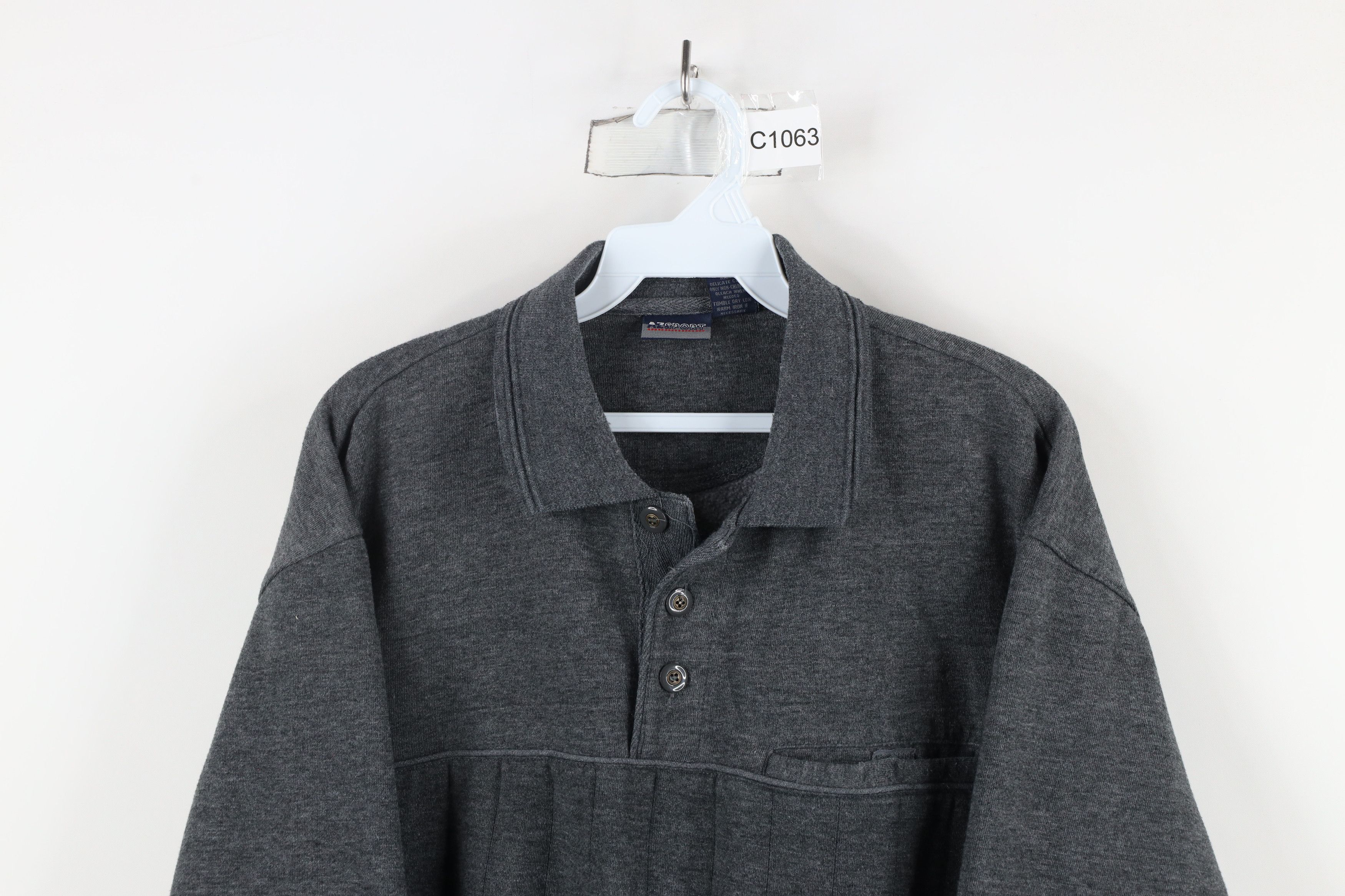 Vintage Vintage 90s Streetwear Collared Pullover Sweatshirt Gray Size US L / EU 52-54 / 3 - 2 Thumbnail