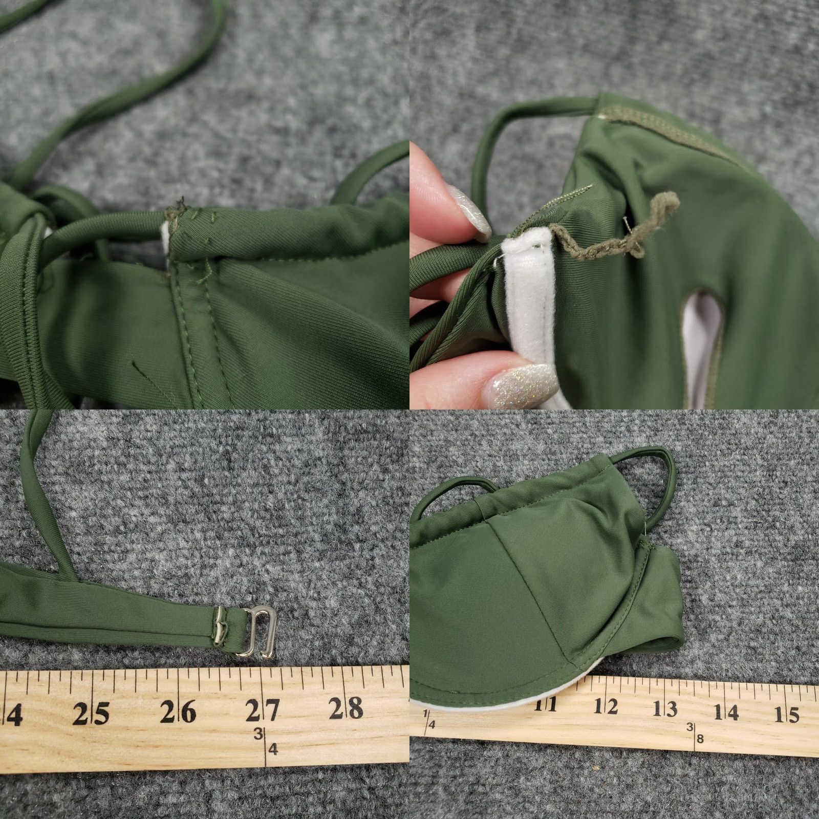 Shein Shein Green Tie Front Underwired Bikini Top Womens S Small Bathing Swimwear Size S / US 4 / IT 40 - 8 Thumbnail