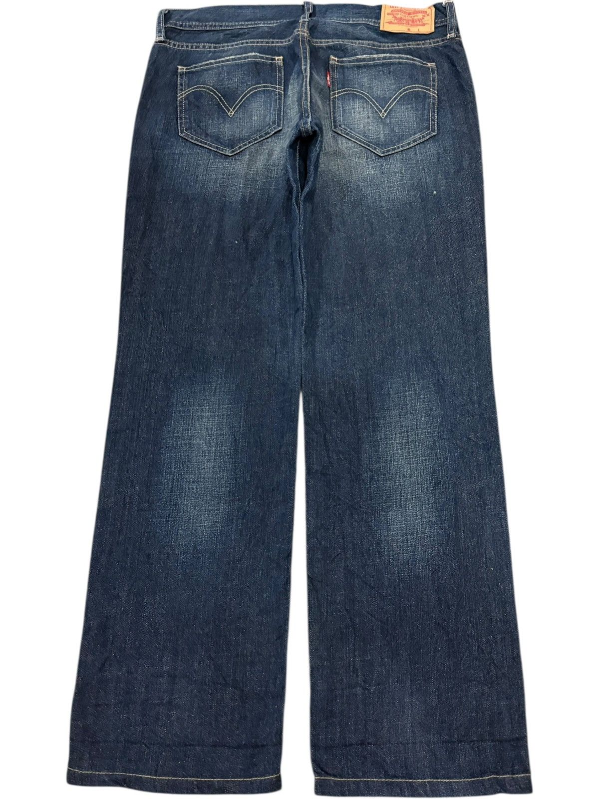 Levi's Vintage 90s Levis 535 Distress Loose Jeans Size 32" / US 10 / IT 46 - 2 Thumbnail