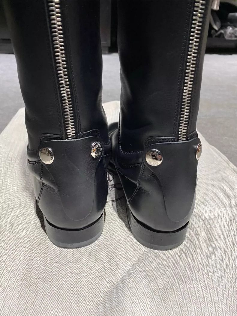 Hermes Hermes Black Women's KneeHigh Boots Size 37-2506 Size US 7 / IT 37 - 5 Thumbnail