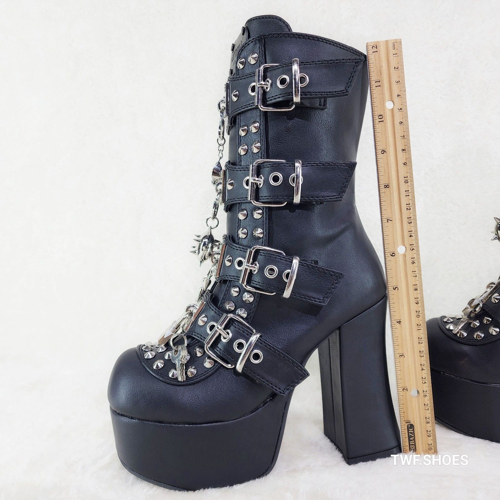 Demonia Cult DEMONIA Charade 118 Mace Charms Platform Chunky Heel Goth Mi Size US 11 / IT 41 - 2 Thumbnail