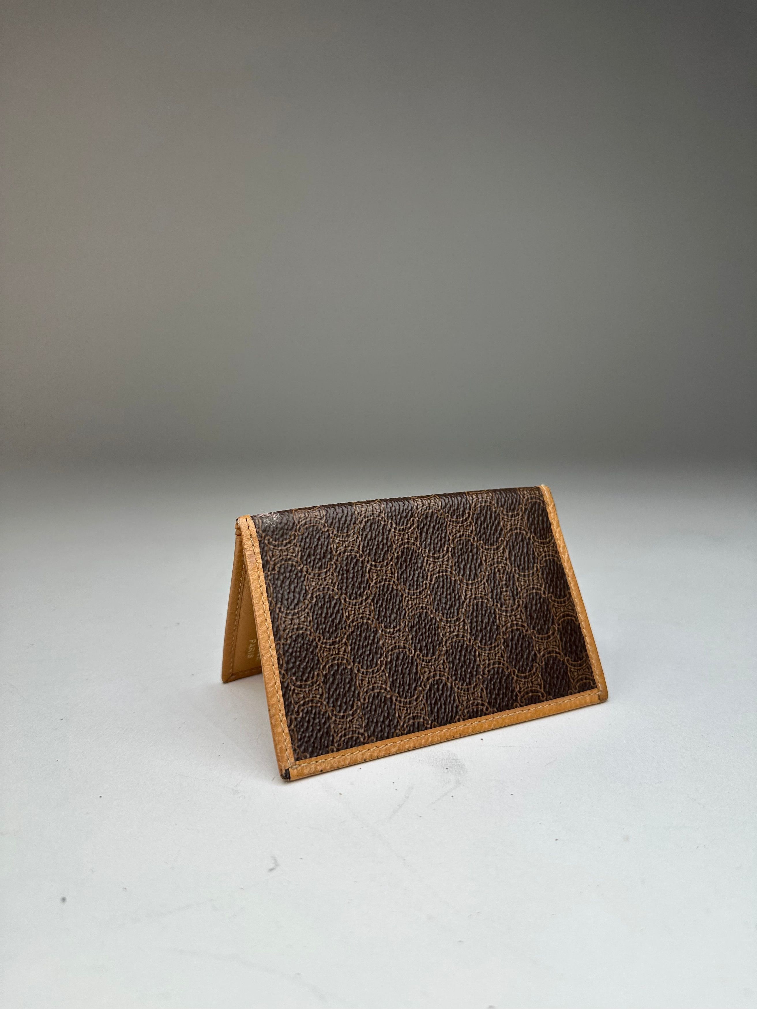 Celine Vintage Paris Triomphe Monogram Card Holder Brown Size ONE SIZE - 1 Thumbnail