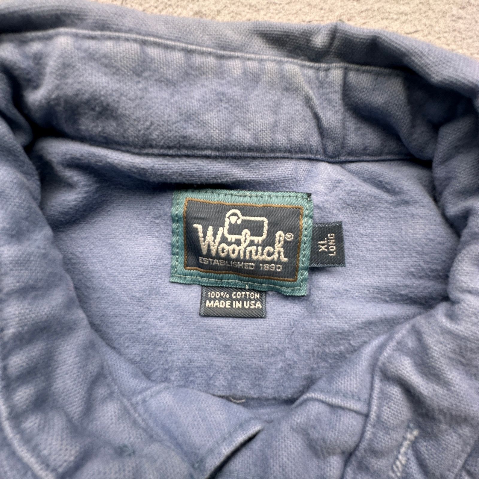 Woolrich Woolen Mills Vintage Woolrich Flannel Shirt Men XL Long Chamois Blue Gray Size US XL / EU 56 / 4 - 3 Thumbnail