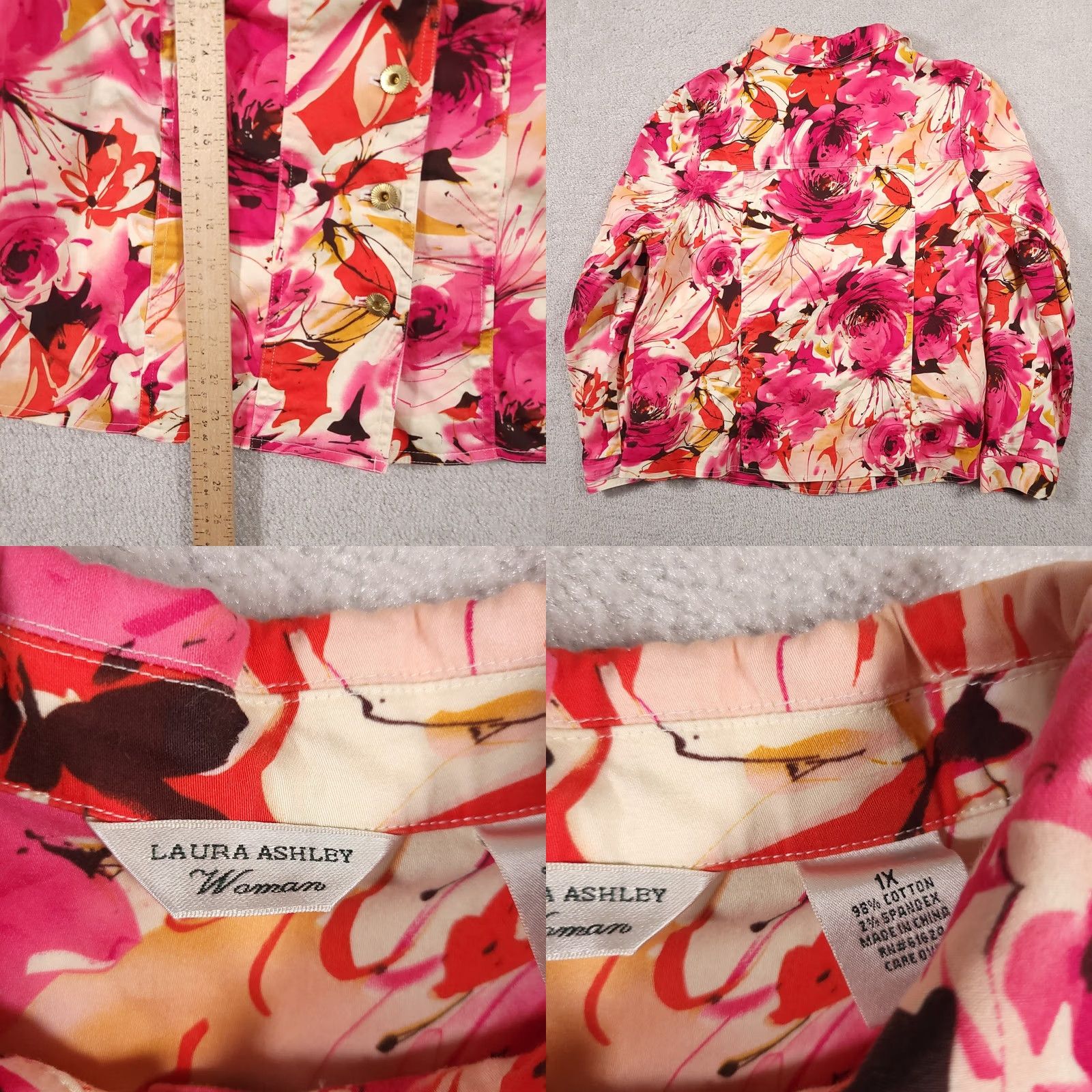 Laura Ashley Laura Ashley Jacket Women's 1X Blazer Floral All Over Print Button Up Collared Kleid Blazer Colorful Multicolor Floral 1X Womens Size XL / US 12-14 / IT 48-50 - 8 Thumbnail