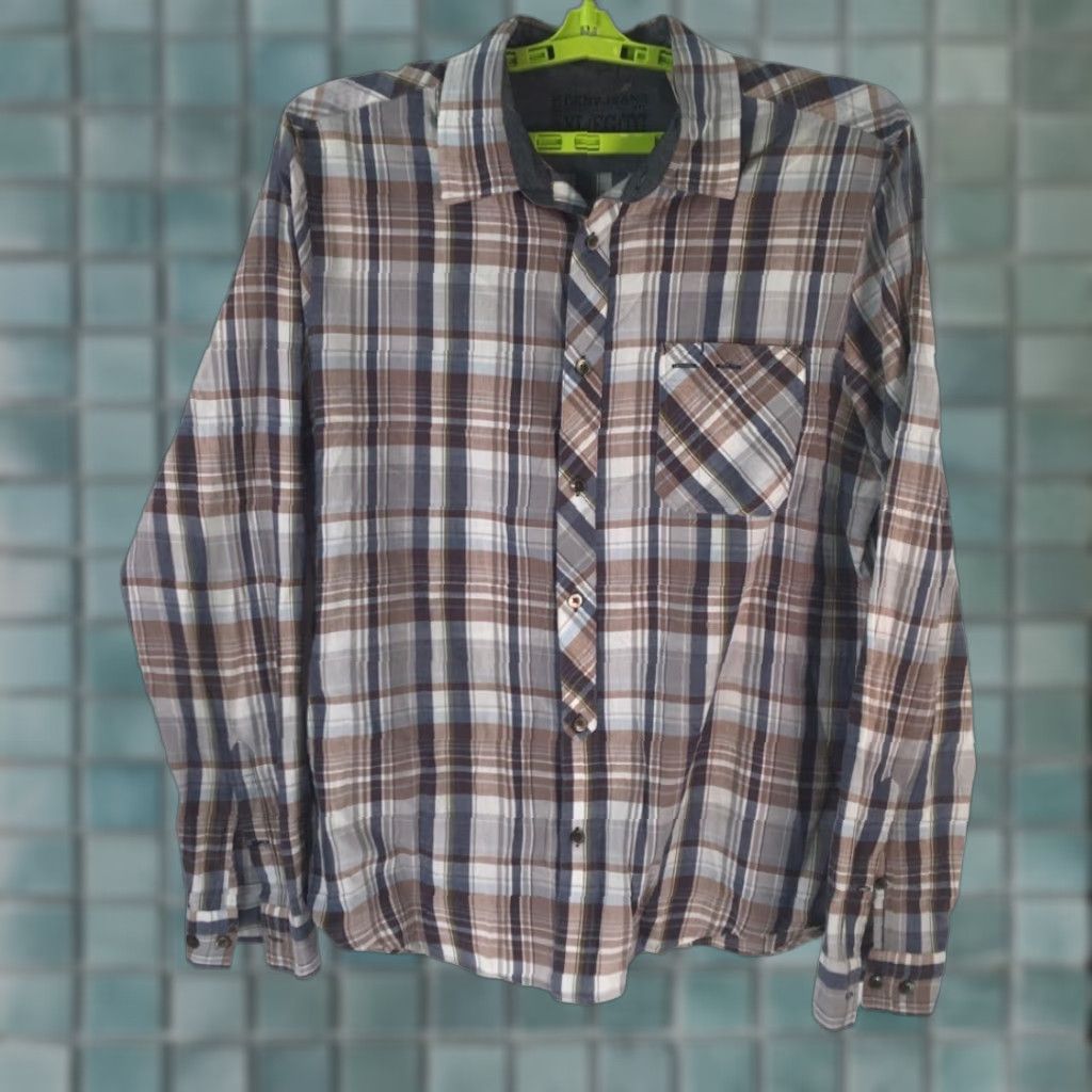 DKNY DKNY Jeans Plaid Button Up Shirt Men’s Multicolor Gray Long Sleeve Pocket XL Shirt Size US XL / EU 56 / 4 - 1 Thumbnail