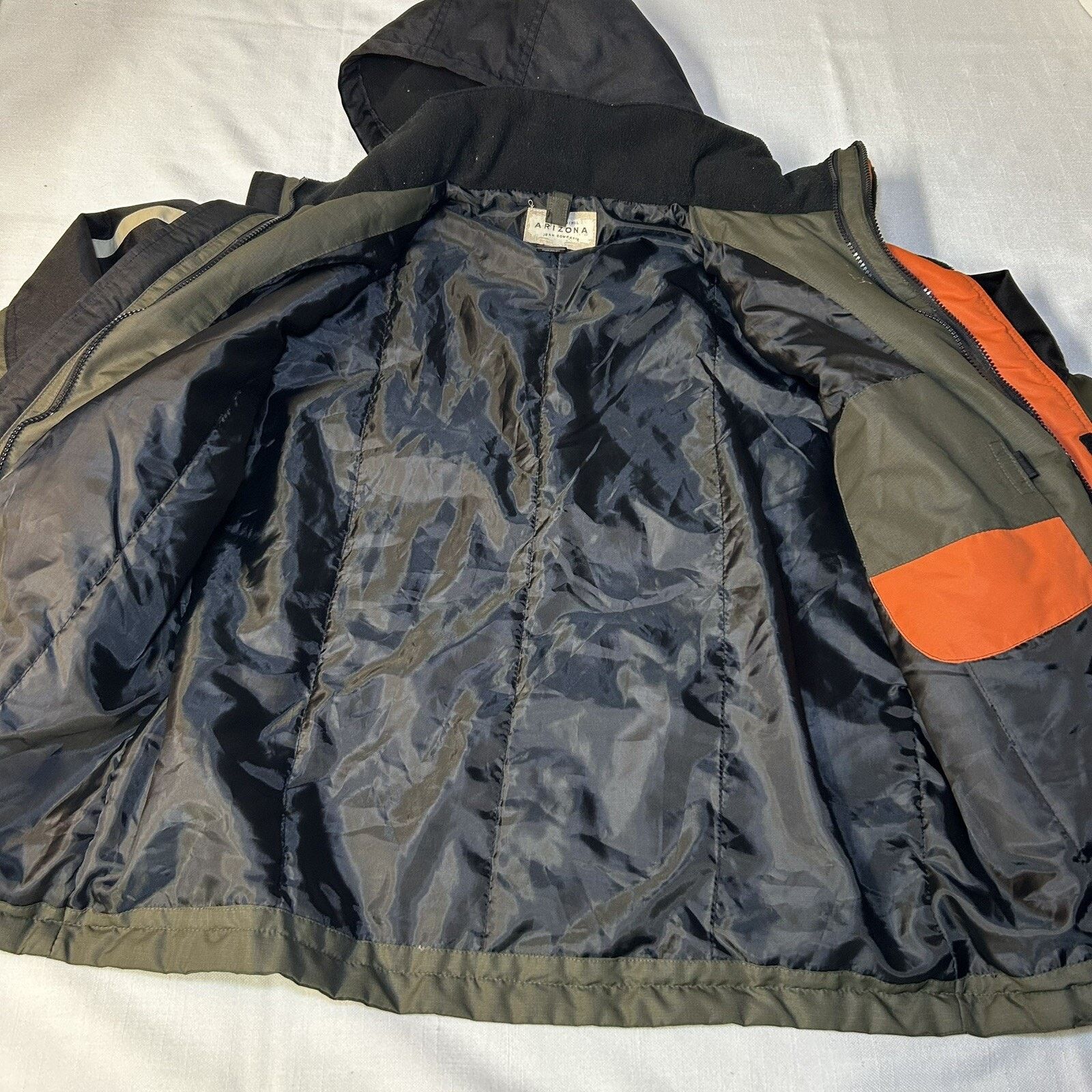 Arizona Jean Co. Arizona Boys L 14/16 Puffer Coat Jacket Ski Green Black Hood Size L / US 10 / IT 46 - 4 Thumbnail