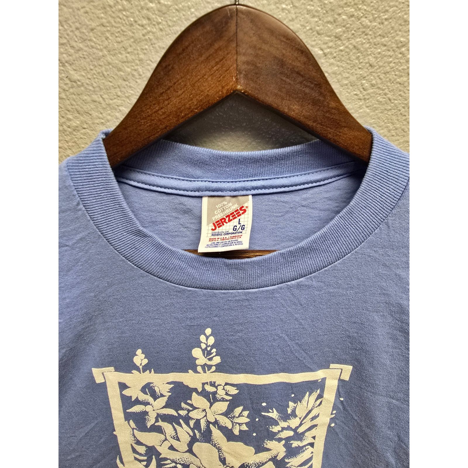Jerzees × Vintage Vintage North Dakota Shirt Test Print Tee Blue Large Floral Size US L / EU 52-54 / 3 - 3 Thumbnail