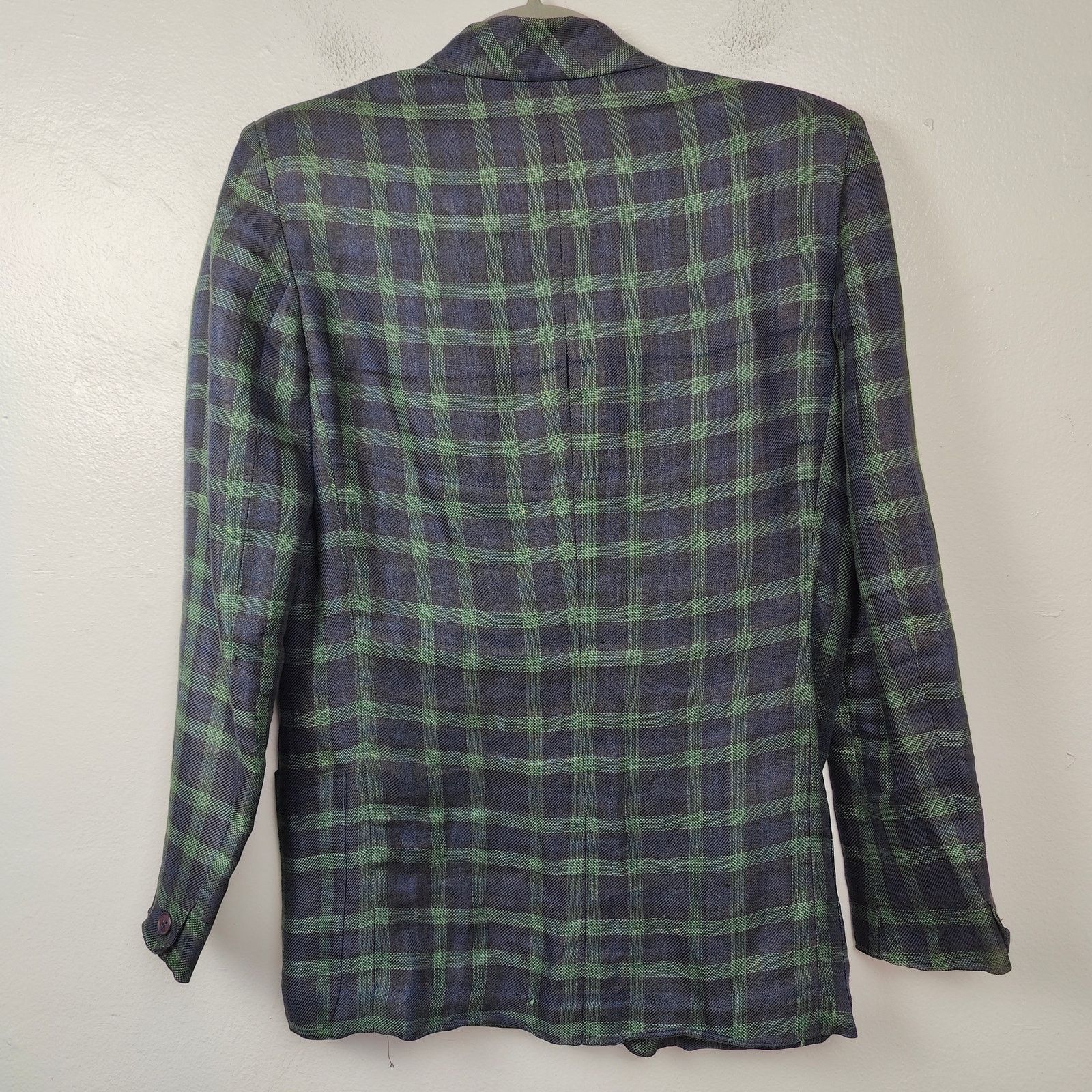 Other Vintage Complice Linen Blazer Womens Medium Green Blue Size M / US 6-8 / IT 42-44 - 6 Thumbnail