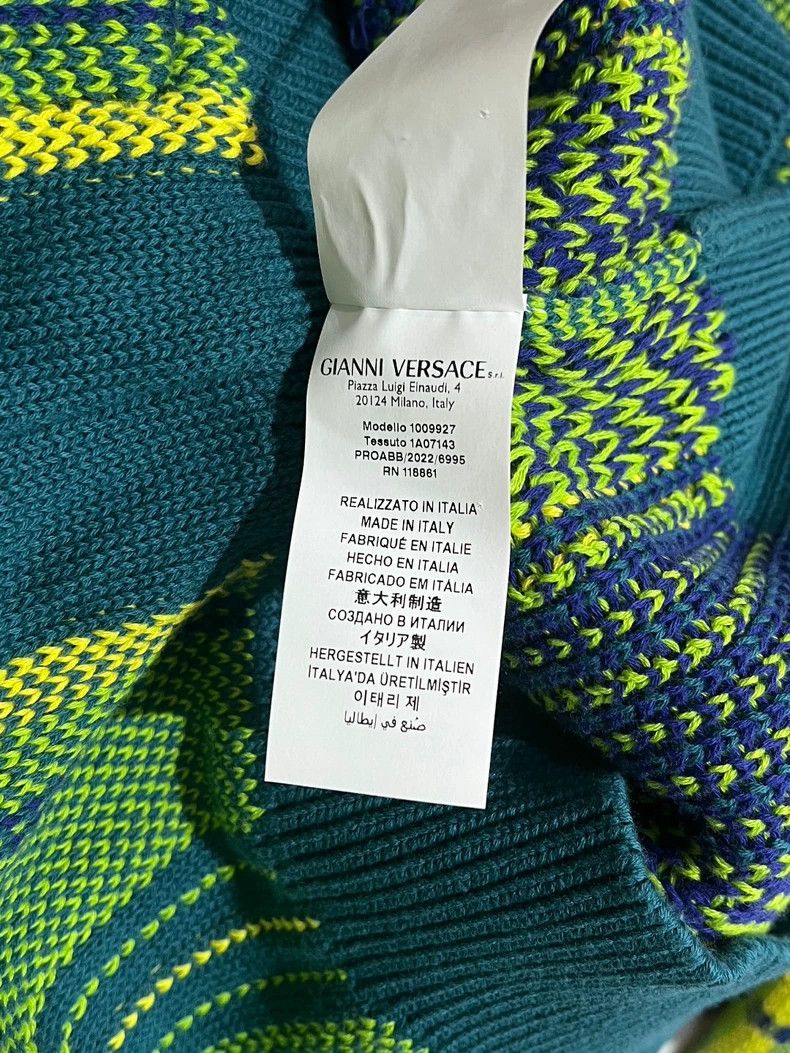 Versace Versace Letter-embroidered cotton knitted cardigan Size M / US 6-8 / IT 42-44 - 8 Thumbnail
