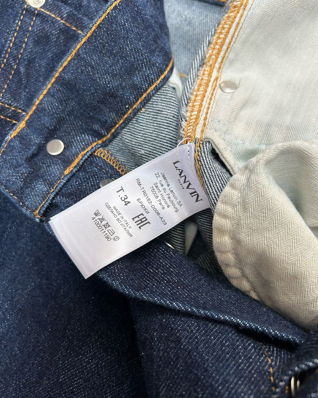 Lanvin Lanvin raw hem curved jeans in indigo Size US 34 / EU 50 - 4 Thumbnail