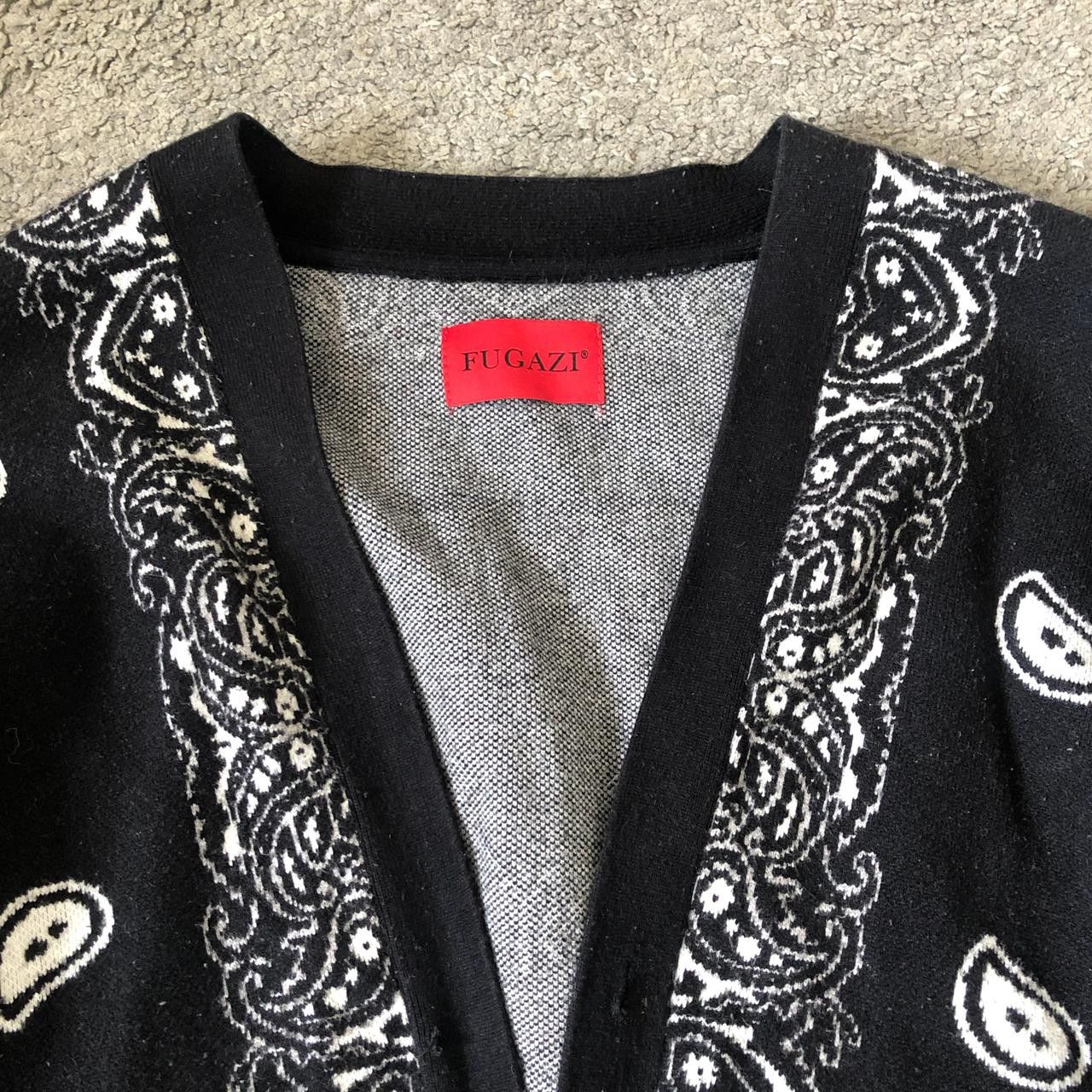 Fugazi Fugazi Black Bandana Print Cardigan Size US M / EU 48-50 / 2 - 2 Thumbnail
