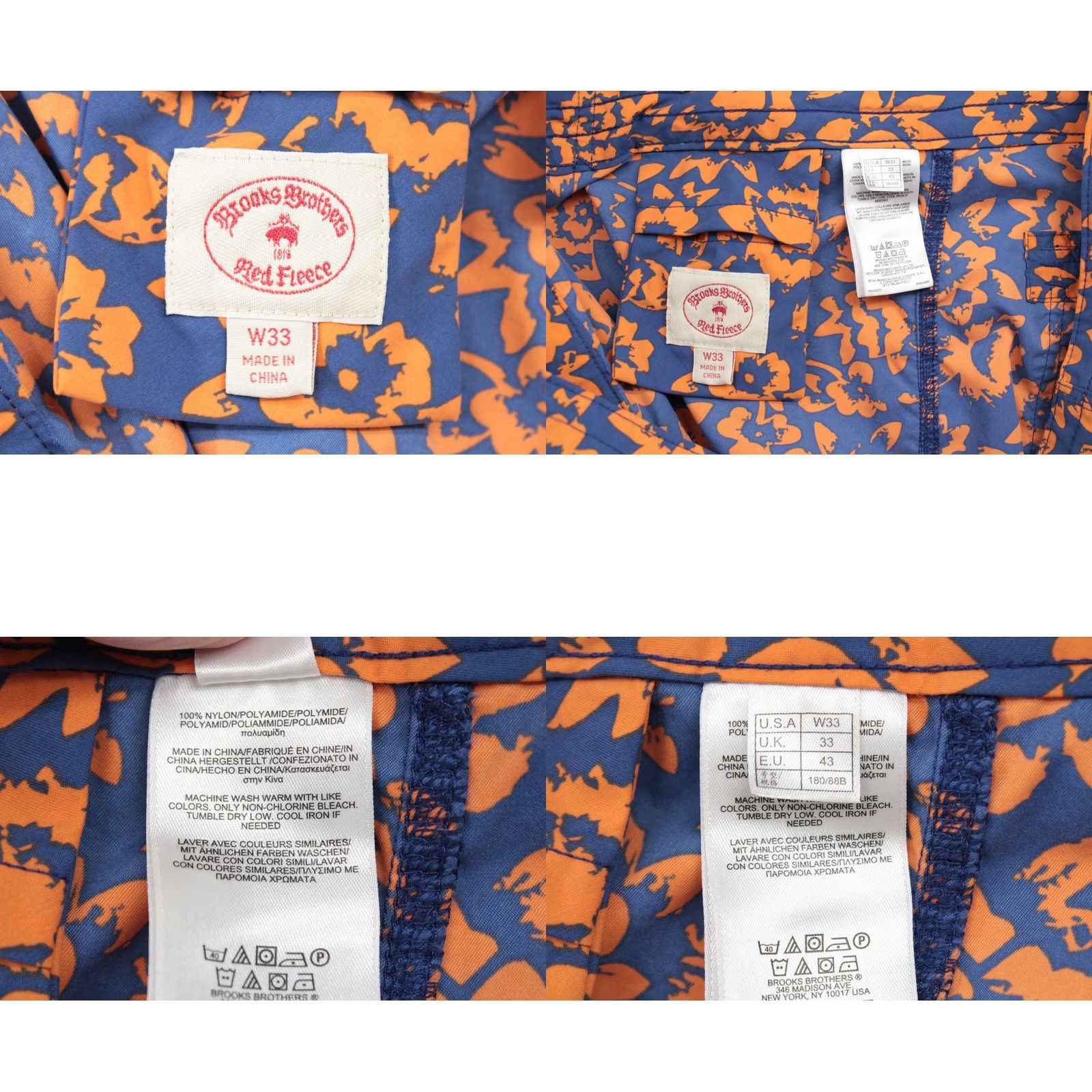 Brooks Brothers Brooks Brothers Red Fleece Board Shorts Mens 34 Blue Orange Floral Swim Trunks Size US 34 / EU 50 - 8 Thumbnail