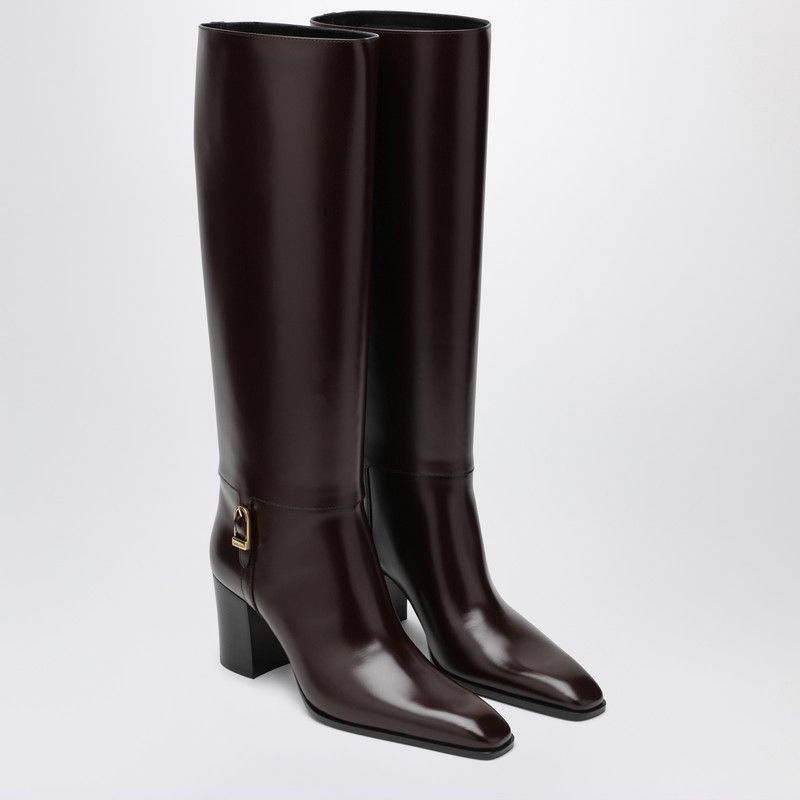 Saint Laurent Bordeaux Julia Heeled Boots