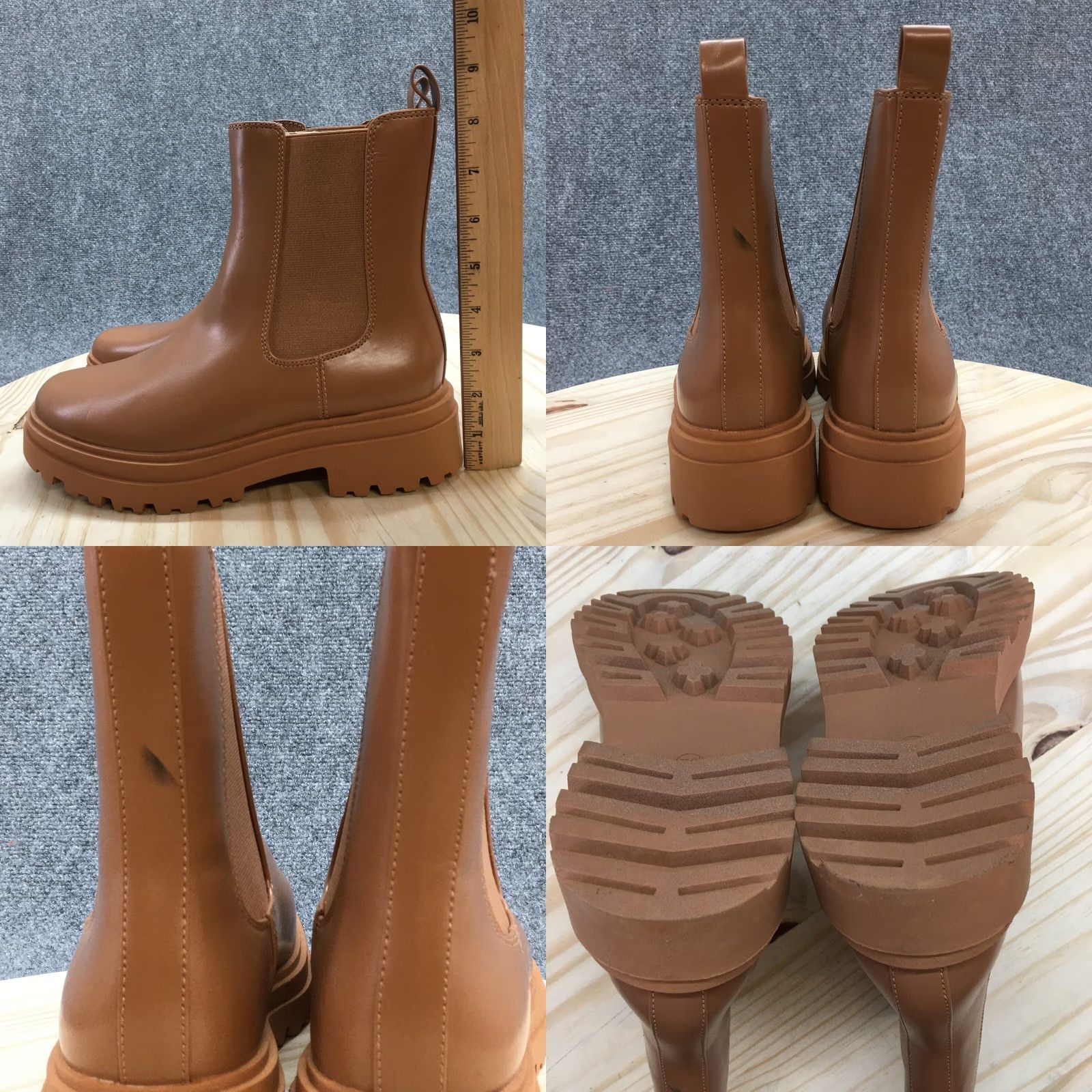 Vintage A New Day Boots Womens 7.5 M Chelsea Ankle Bootie Brown Faux Leather Pull On Brown Chelsea Ankle Bootie Womens 7.5 M Size US 8 / IT 38 - 8 Thumbnail