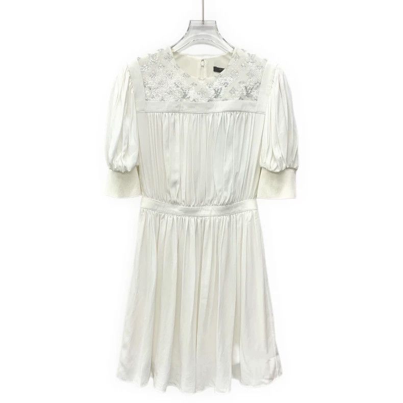 Louis Vuitton Louis Vuitton White logo presbyopic sequined mulberry silk Size XXS / US 00 / IT 34 - 1 Thumbnail
