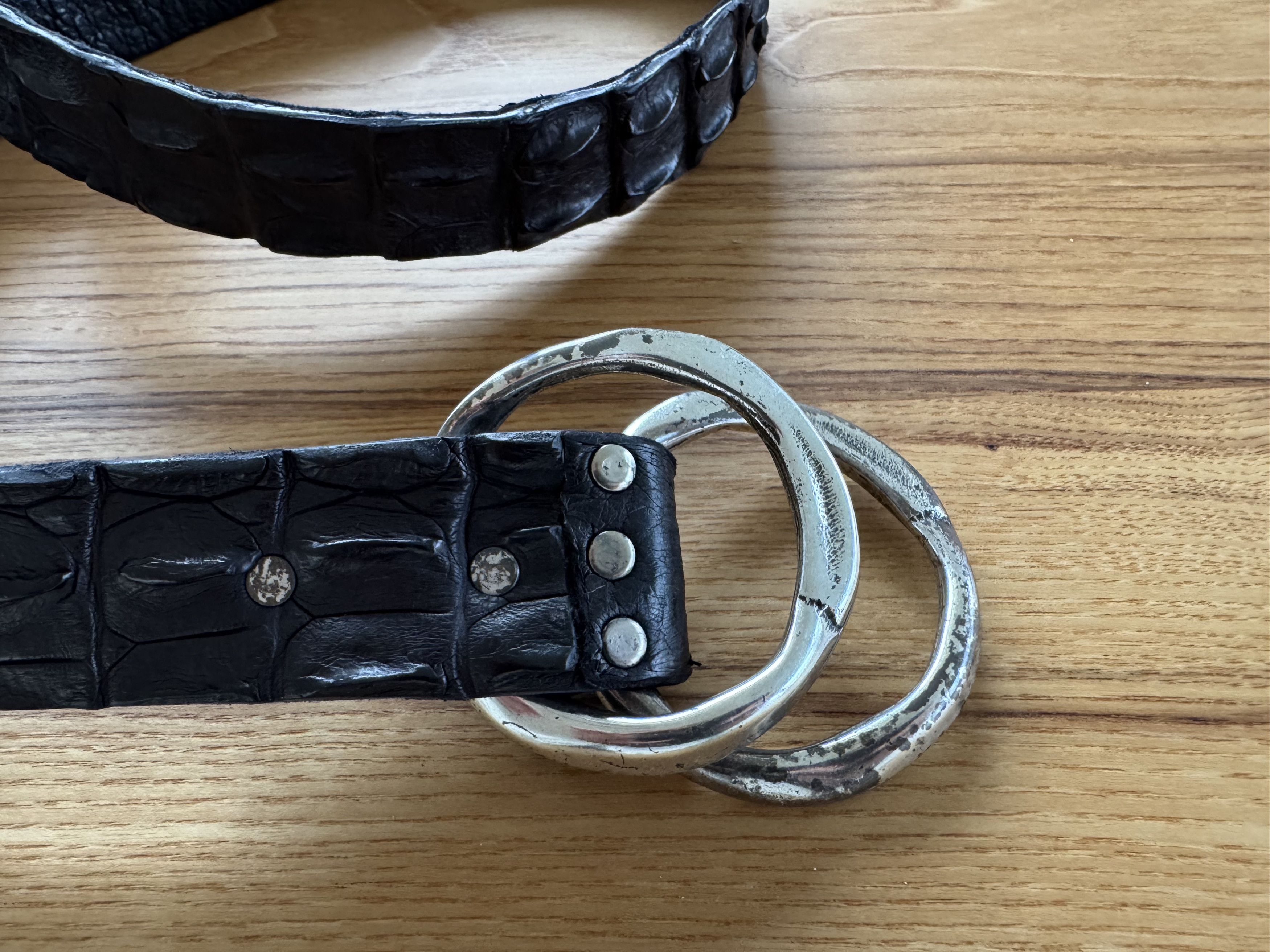 Other Scunzani Crocodile Leather Belt Black Size ONE SIZE - 5 Thumbnail